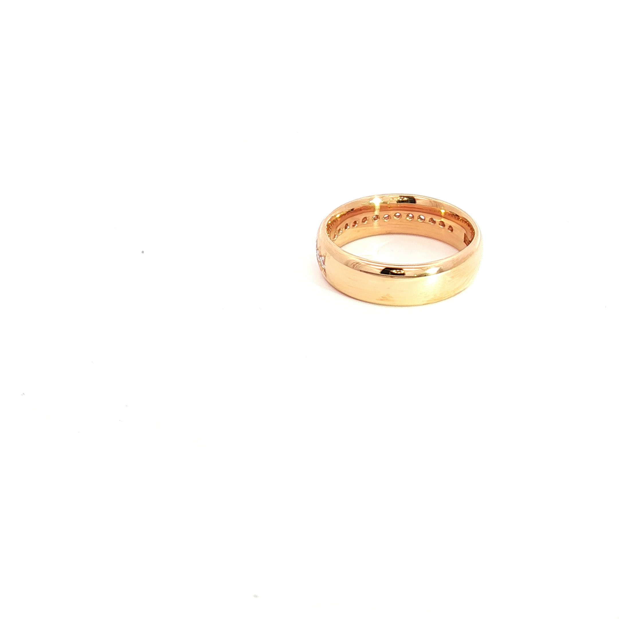 22ct Yellow Gold Band Ring with 17x 0.015ct F VS2 Round Brilliant Cut Diamonds
