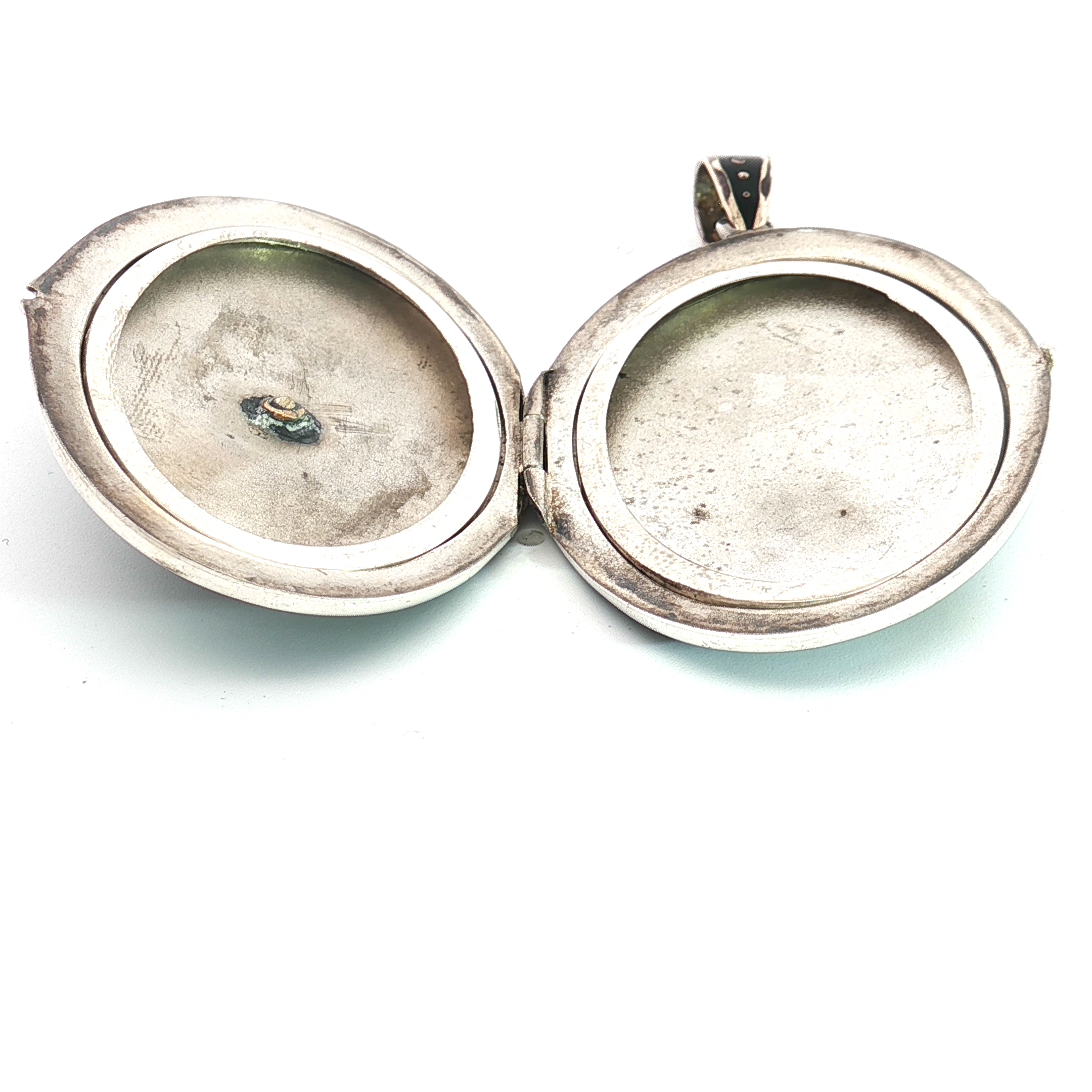 Diamond Set Black Enamel Locket