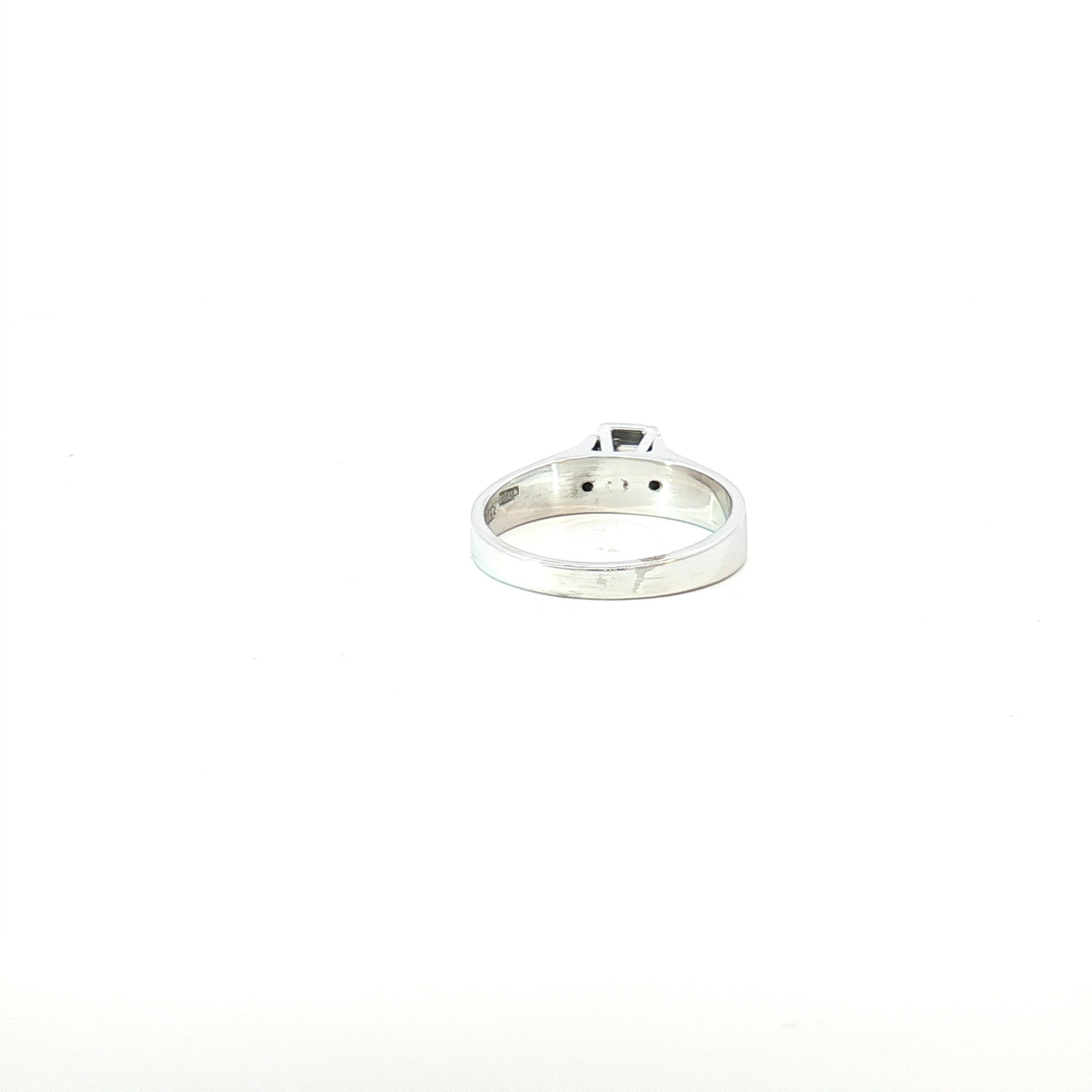 14ct WG Carre Cut Diamond Solitaire Ring