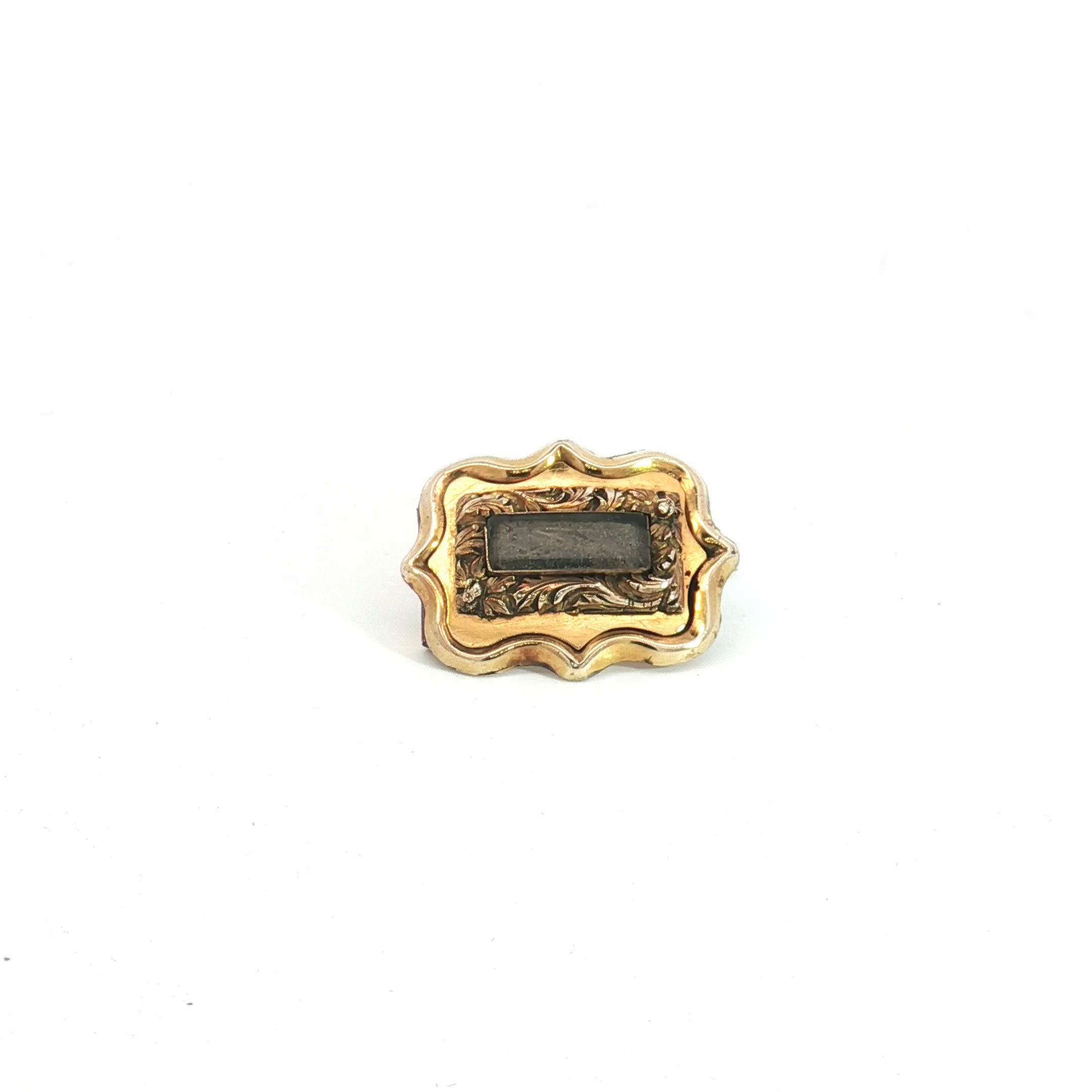 9ct YG Mourning Brooch