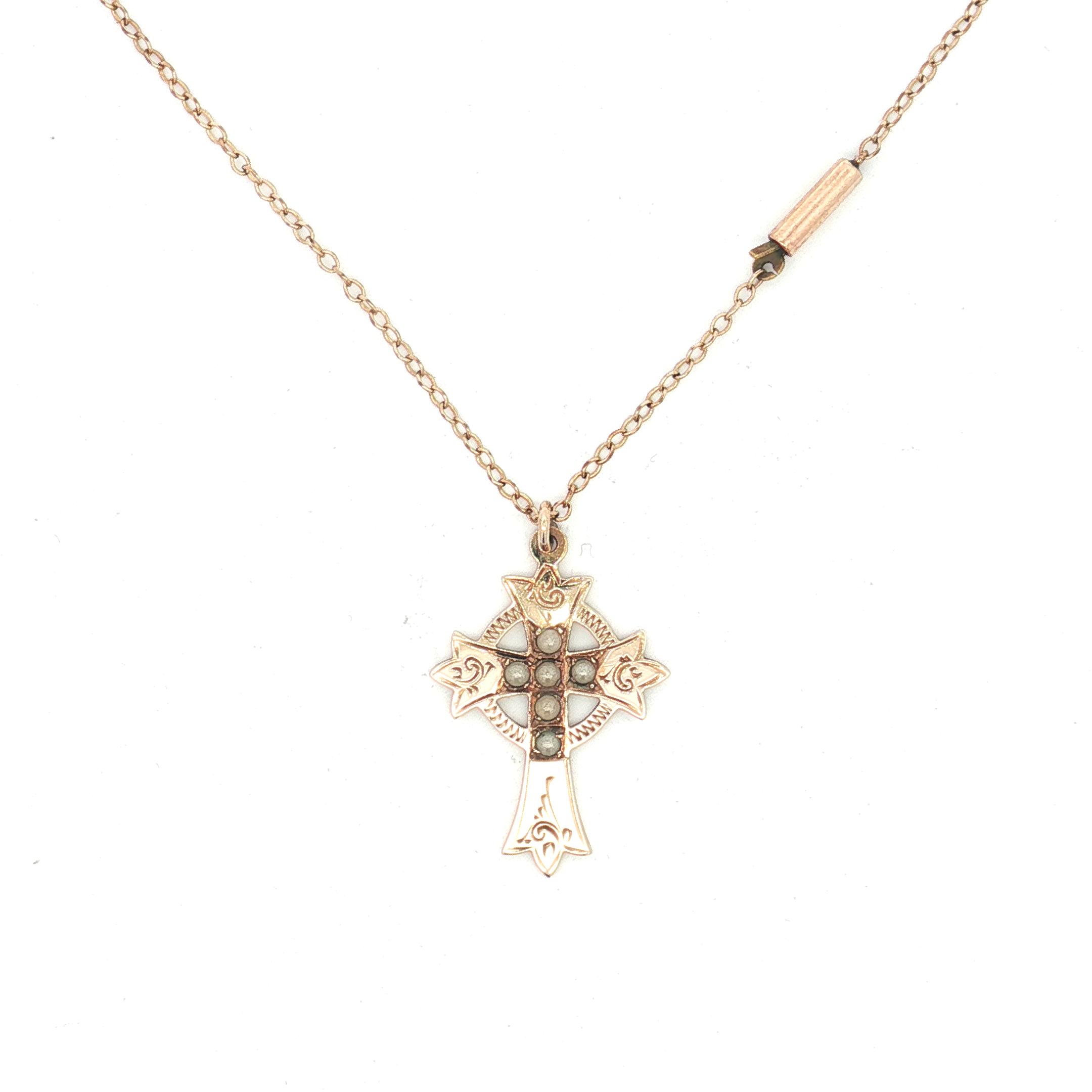 9ct YG Cross on Chain