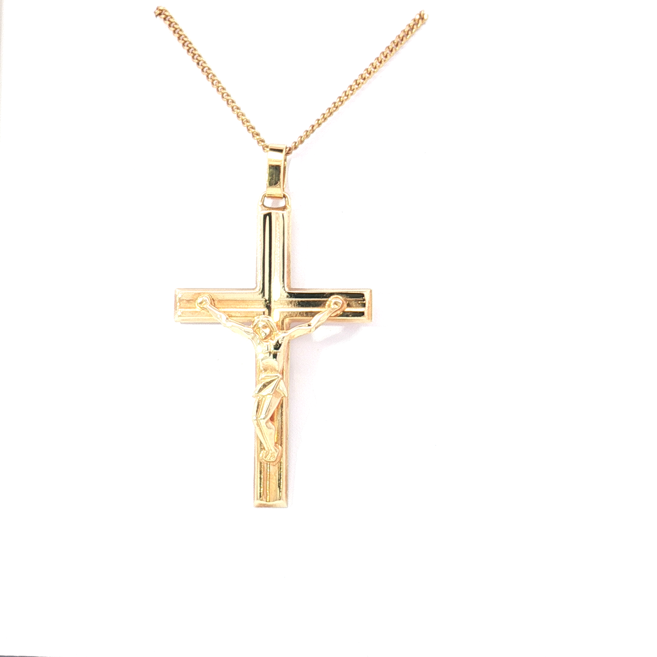 9ct YG Crucifix Pendant (hollow)
