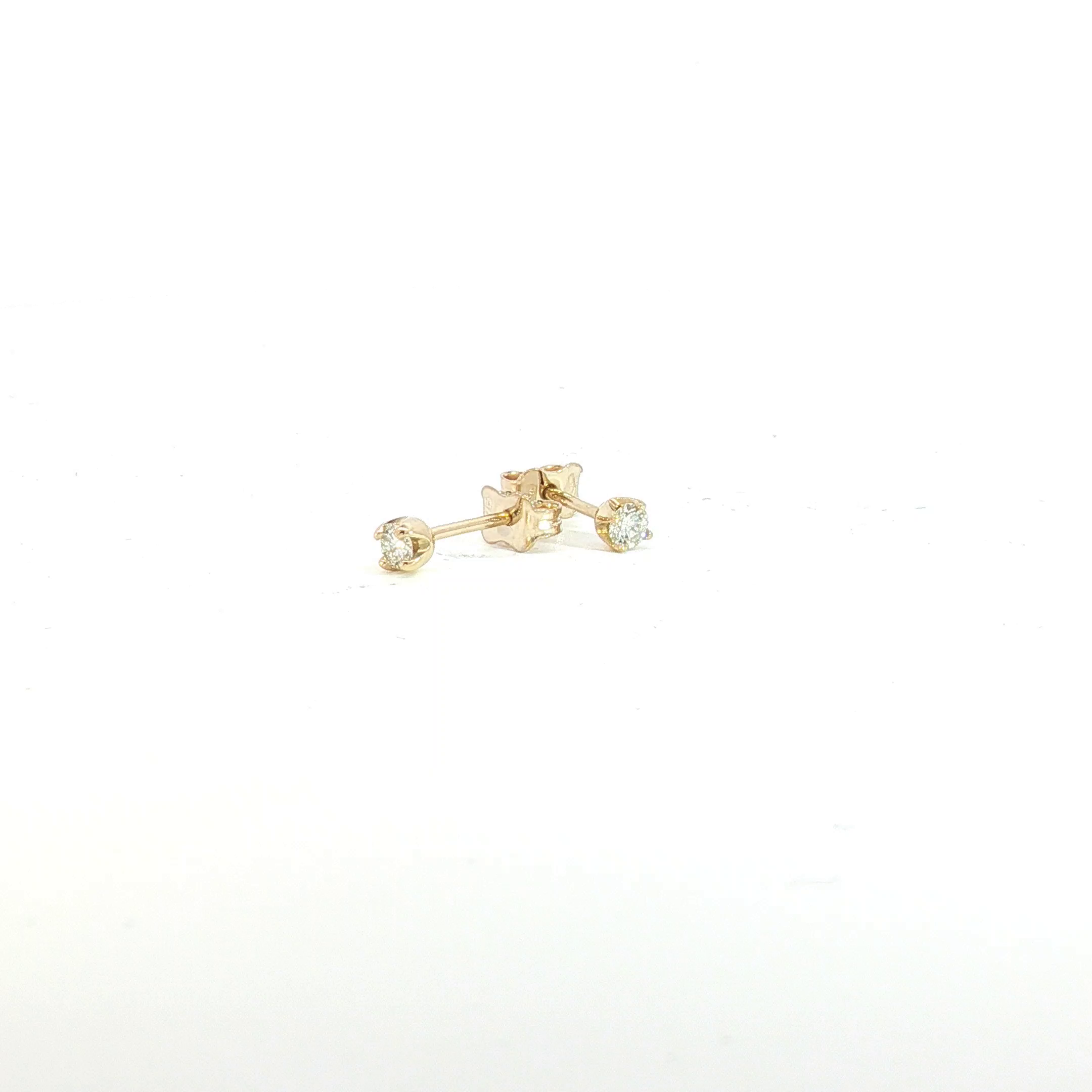 9ct YG Diamond Stud Earrings
