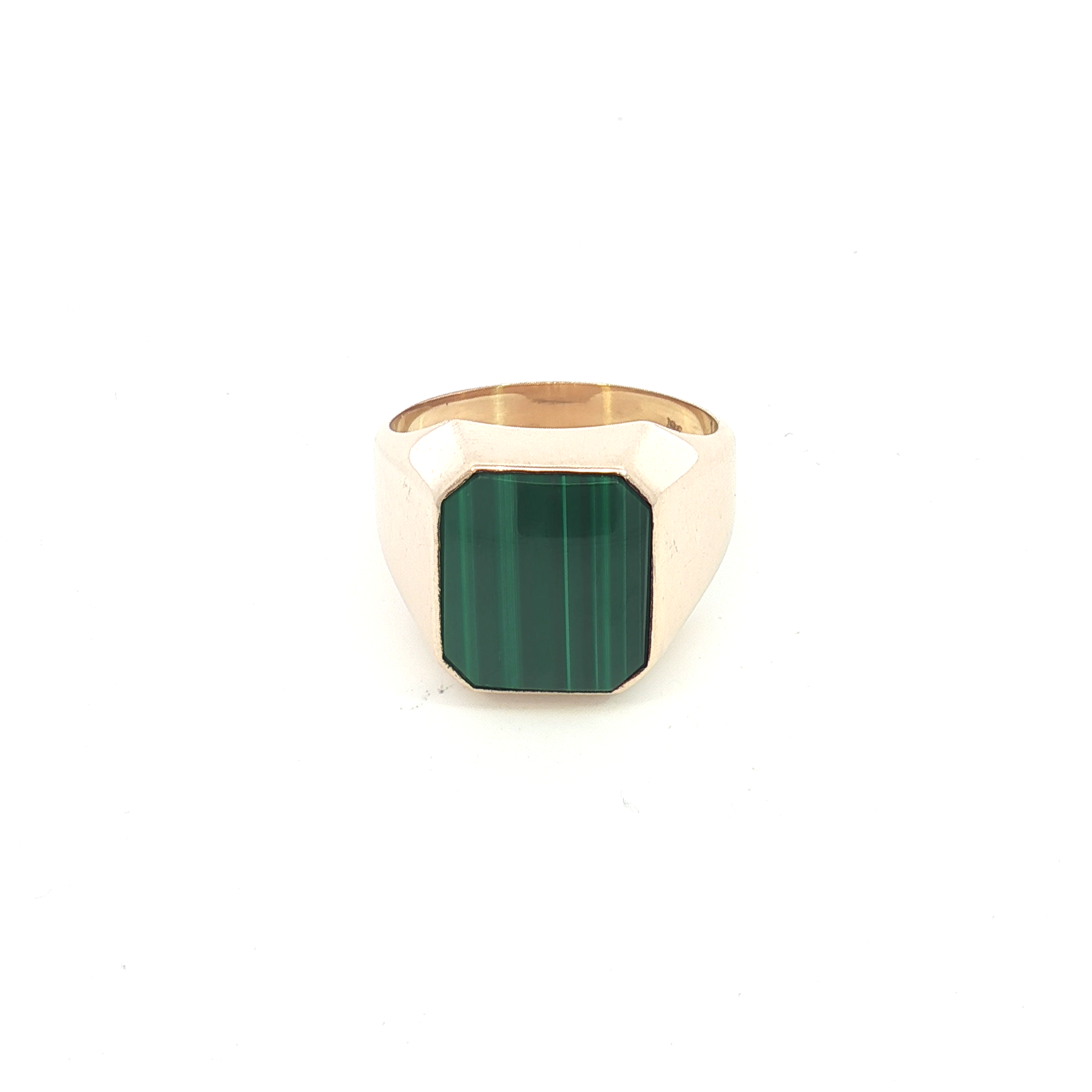 9ct YG Malachite Signet Ring