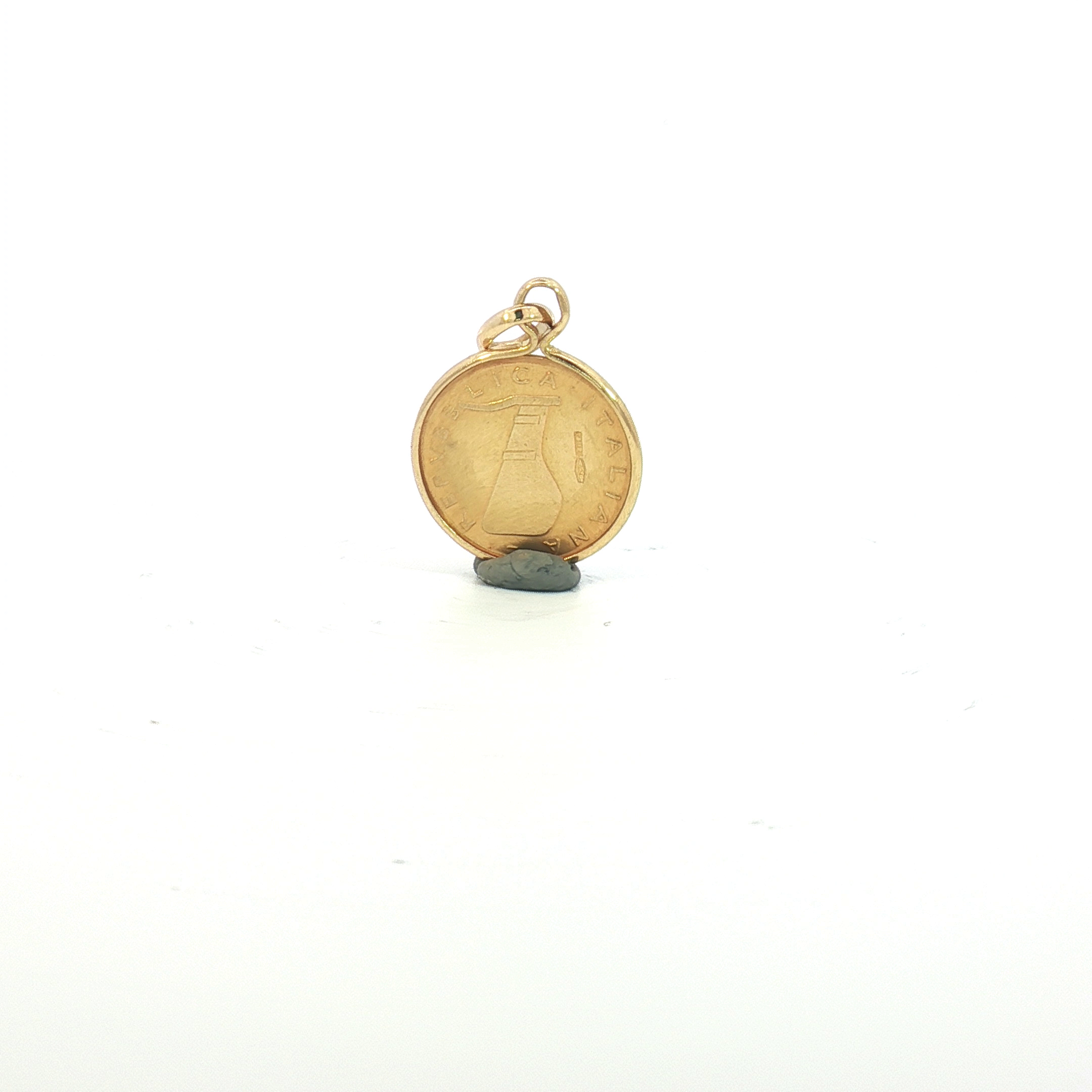 9ct YG Lira Coin Pendant