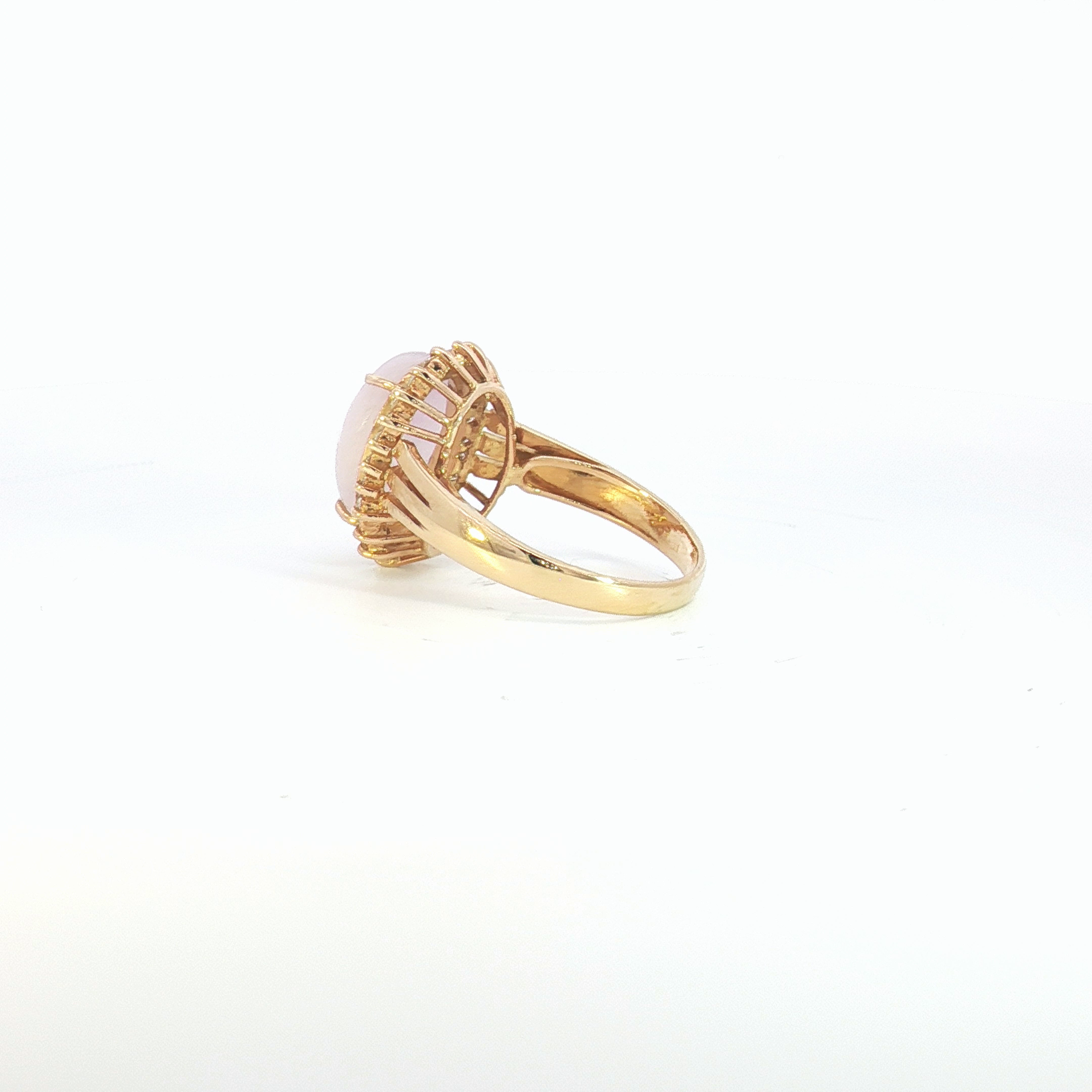 14ct YG Jade and Diamond Dress Ring