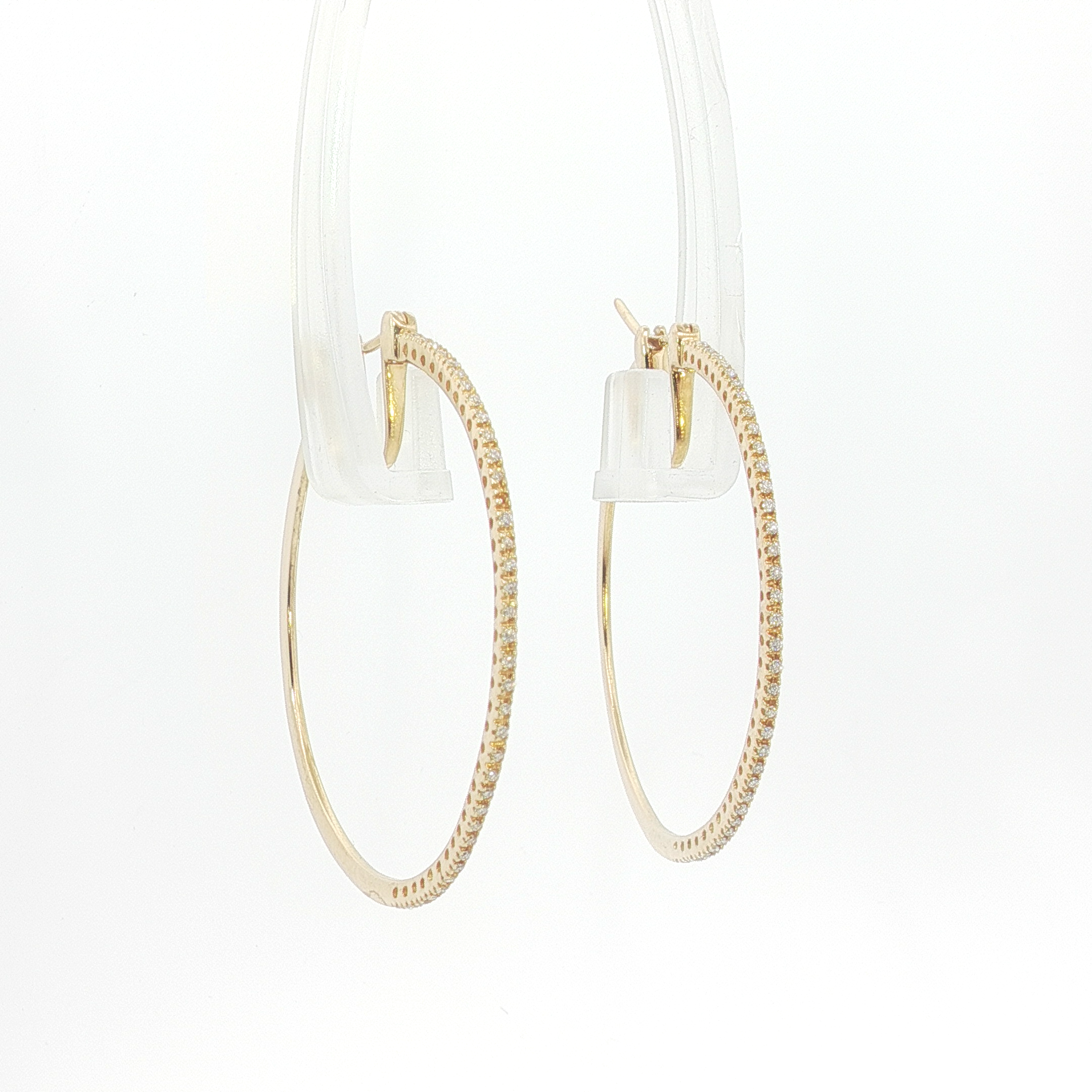 18ct YG Diamond Hoop Earrings