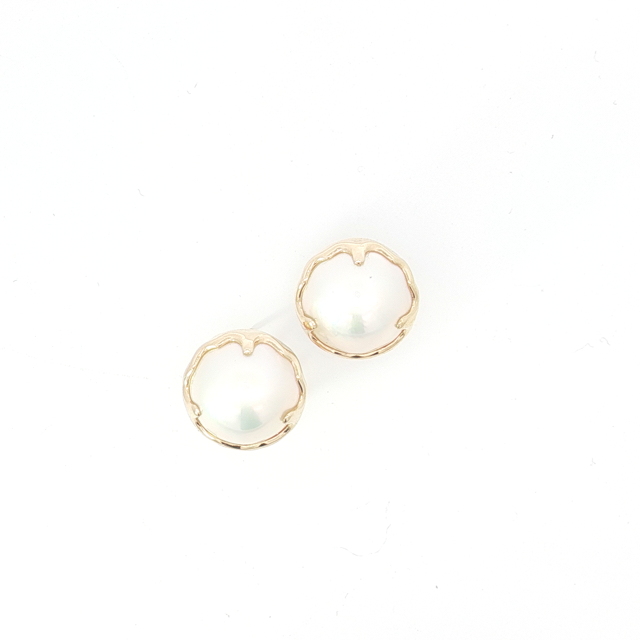 14ct YG Mabe Clip-On Stud Earrings