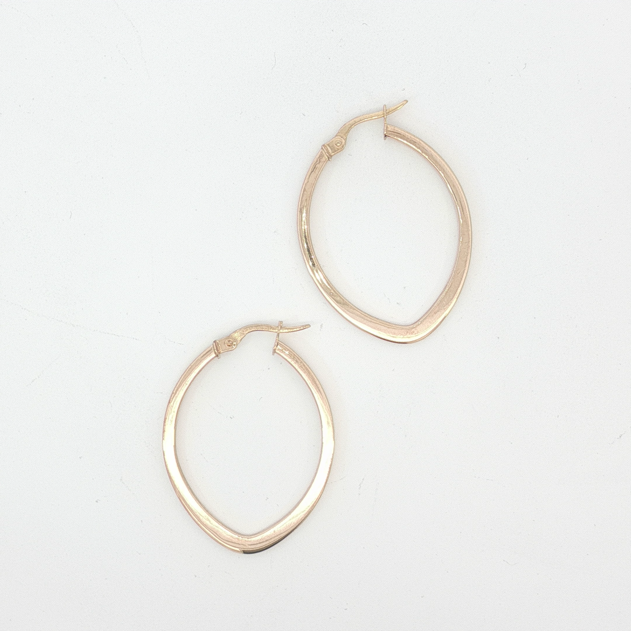 9ct RG Softly Squared Hoop Earrings