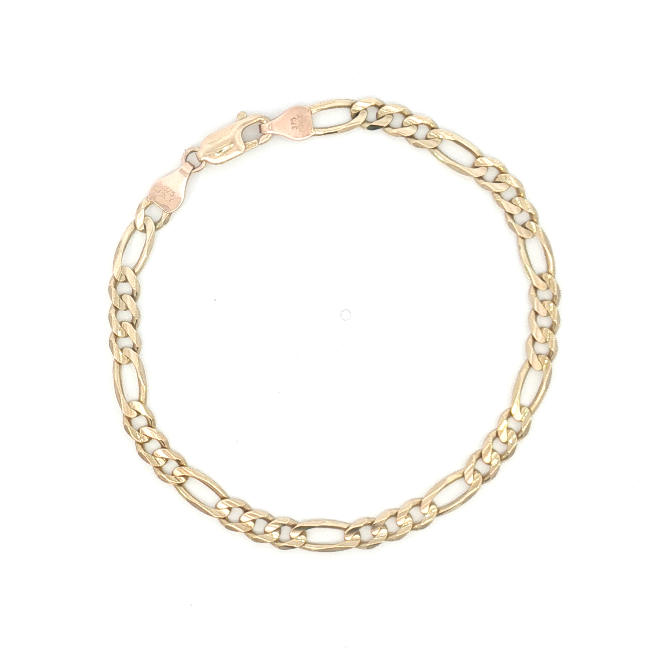 9ct YG Figaro Chain Bracelet