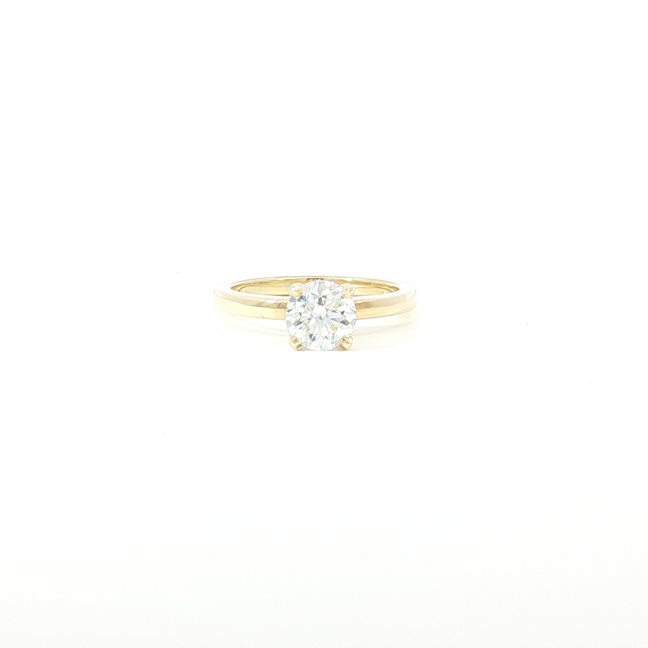 18ct YG Classic Round Diamond Solitaire Ring