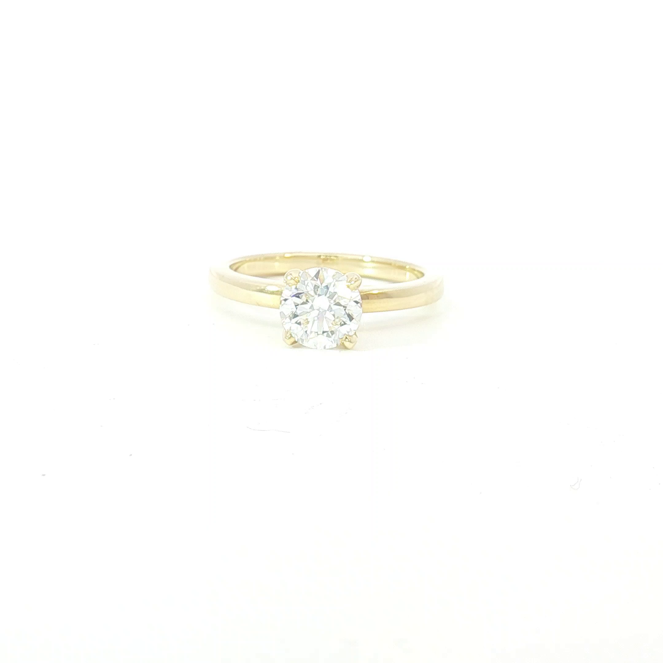 18ct YG Classic Round Diamond Solitaire Ring