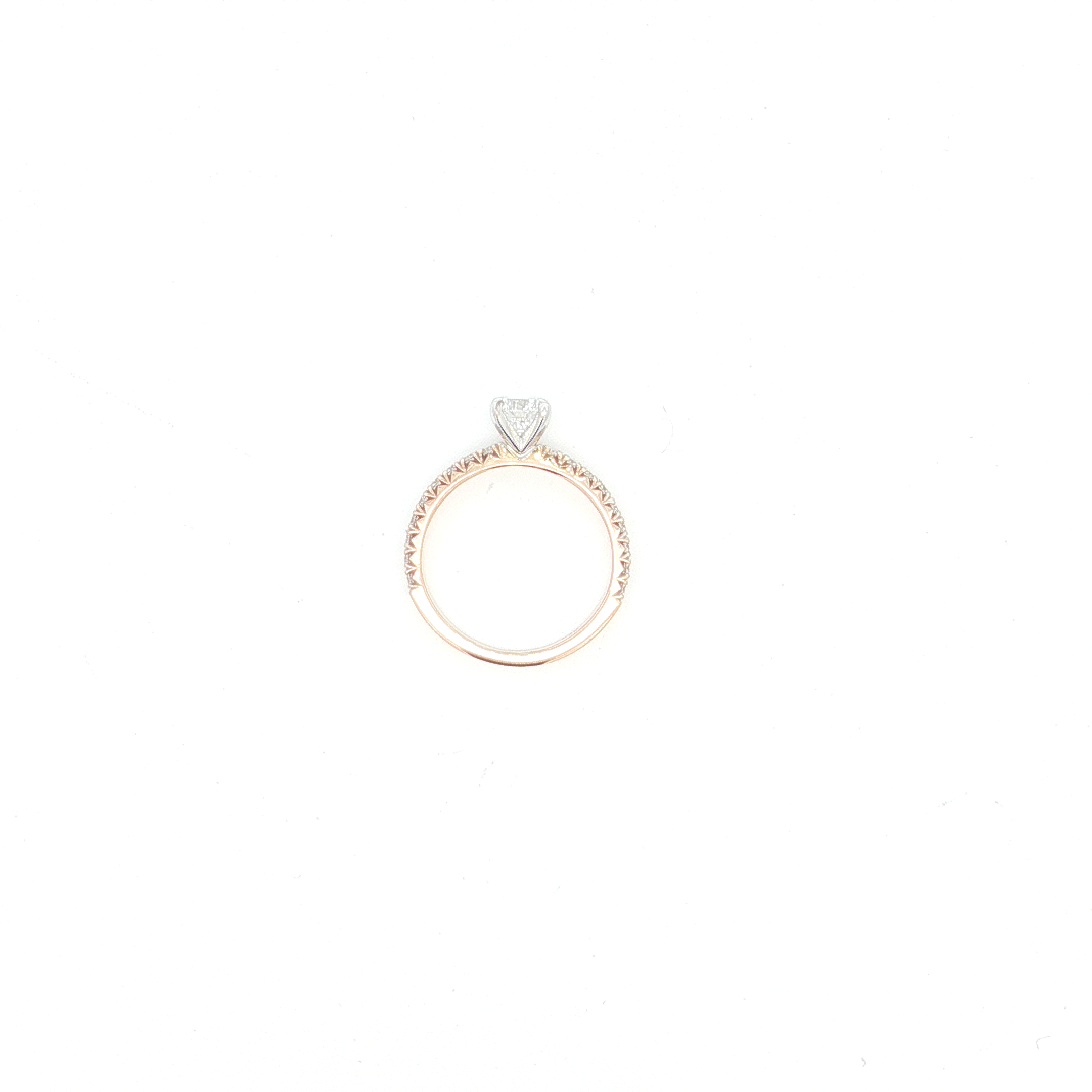 18ct RG/WG Diamond Engagement Ring with Diamond Set Shoulders