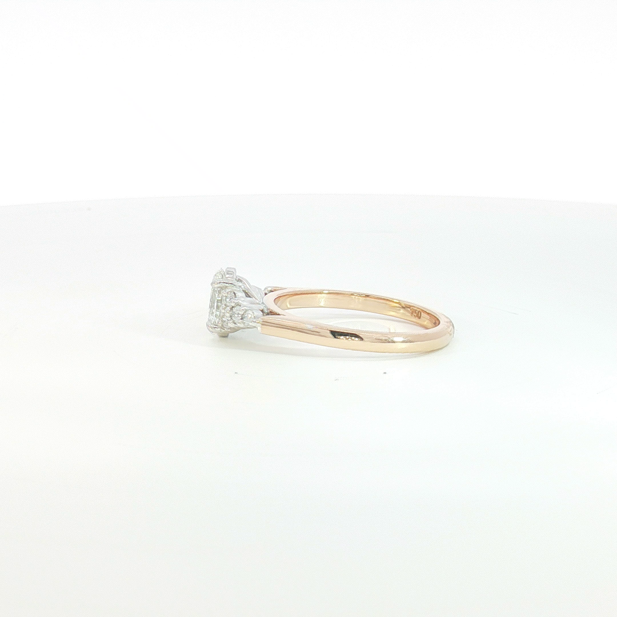 18ct RG/WG Oval Diamond Multi-Stone Engagement Ring