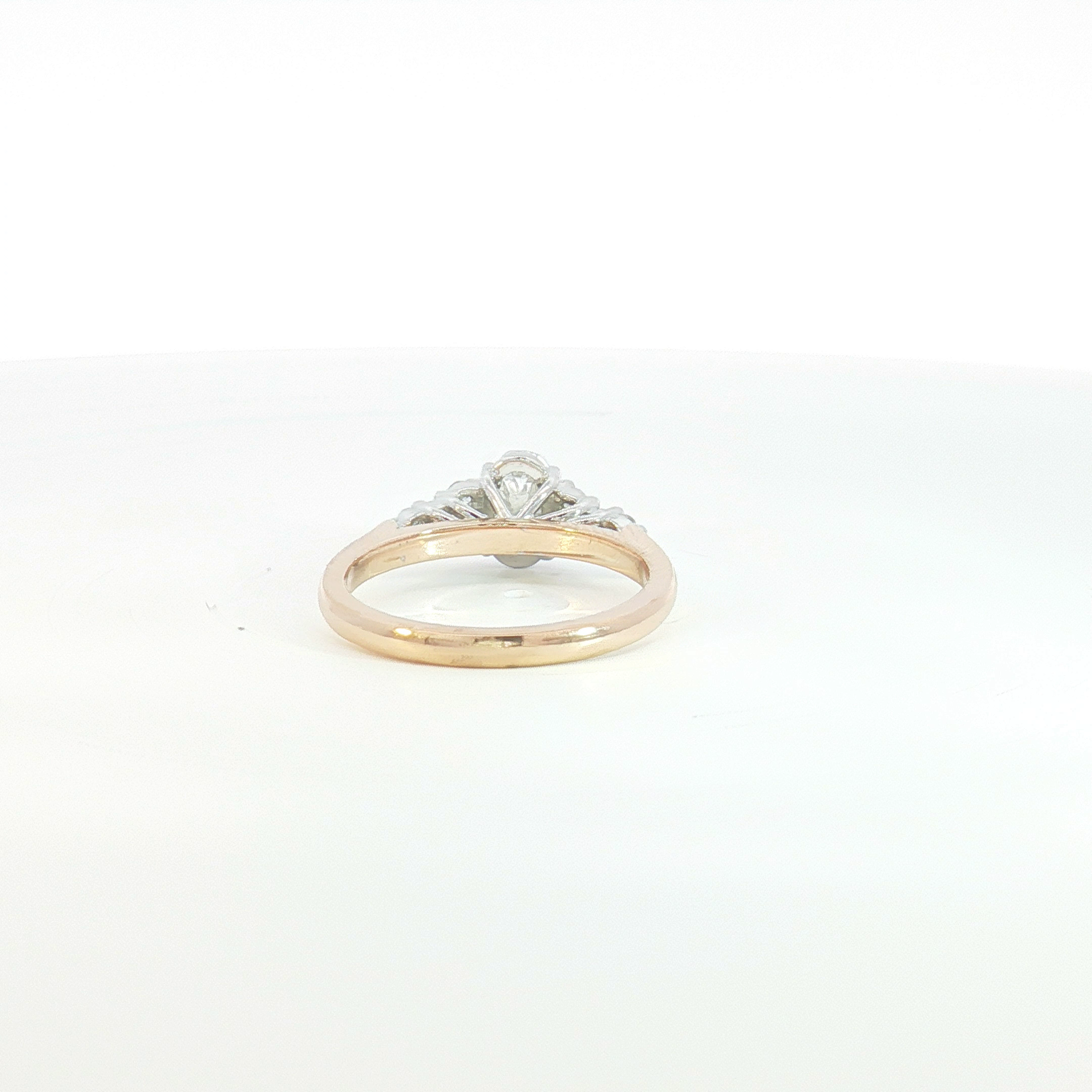 18ct RG/WG Oval Diamond Multi-Stone Engagement Ring