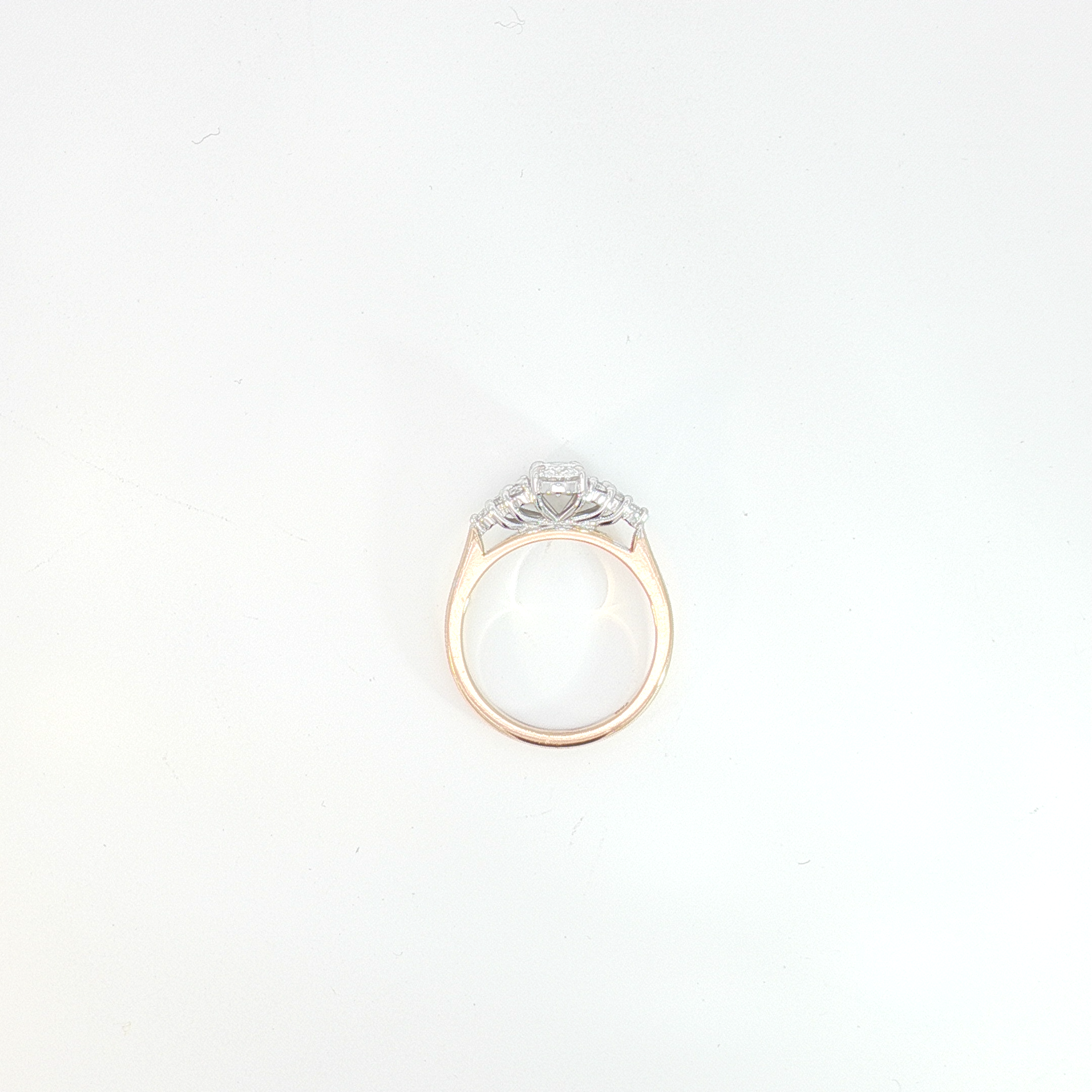 18ct RG/WG Oval Diamond Multi-Stone Engagement Ring