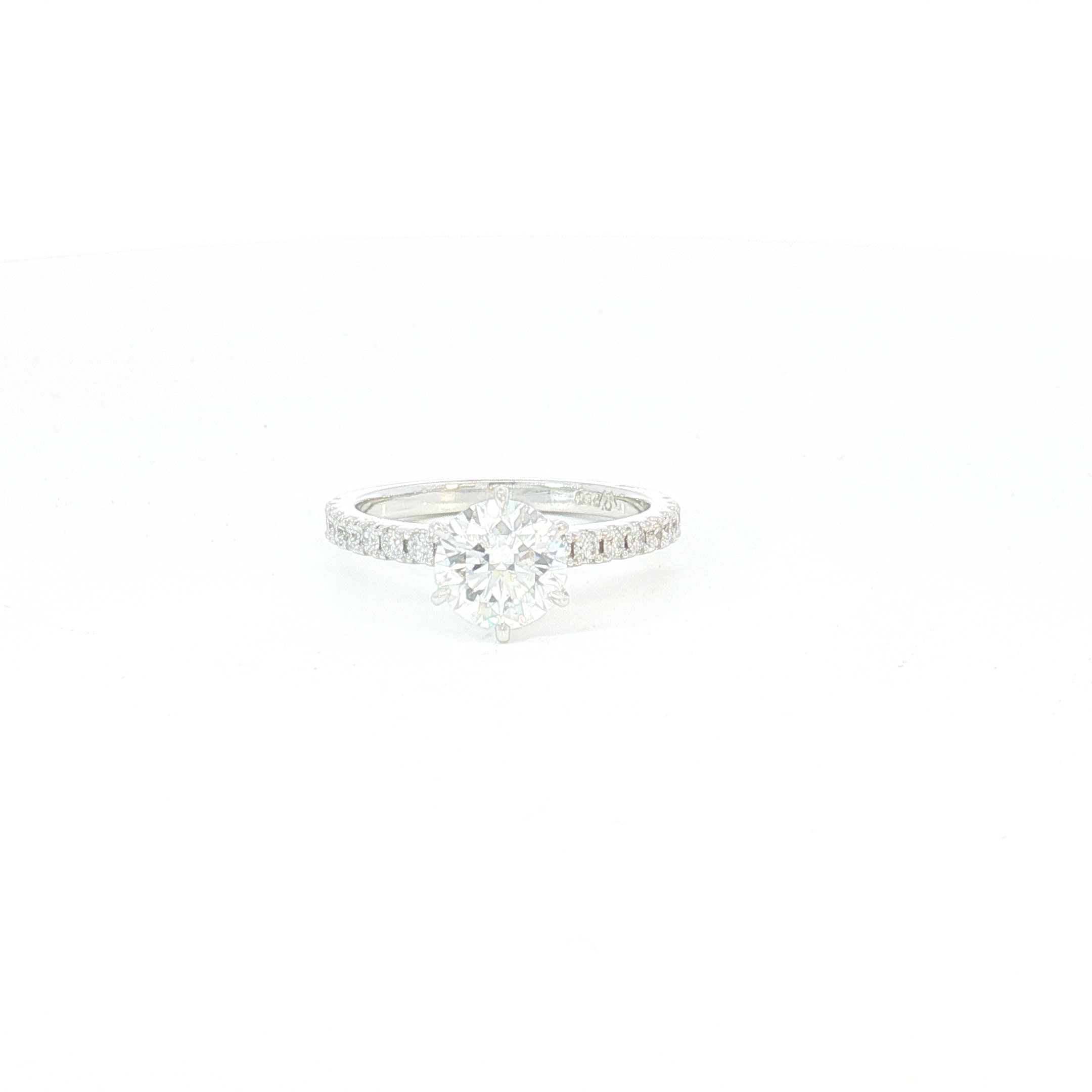 18ct WG Diamond Engagement Ring with Diamond Set Shoulders