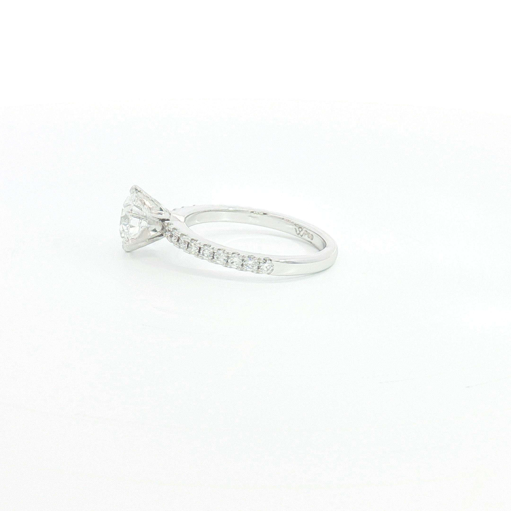 18ct WG Diamond Engagement Ring with Diamond Set Shoulders