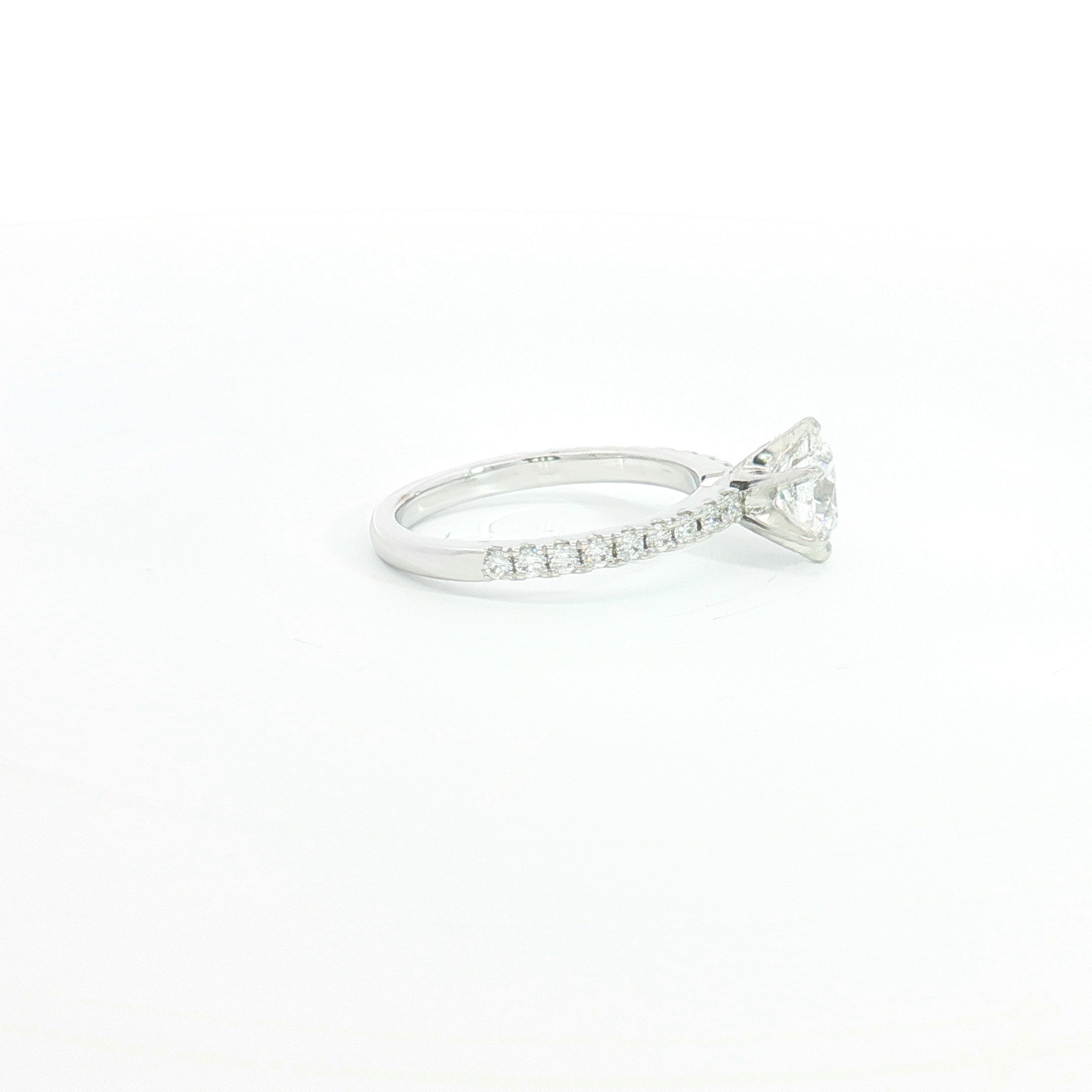 18ct WG Diamond Engagement Ring with Diamond Set Shoulders