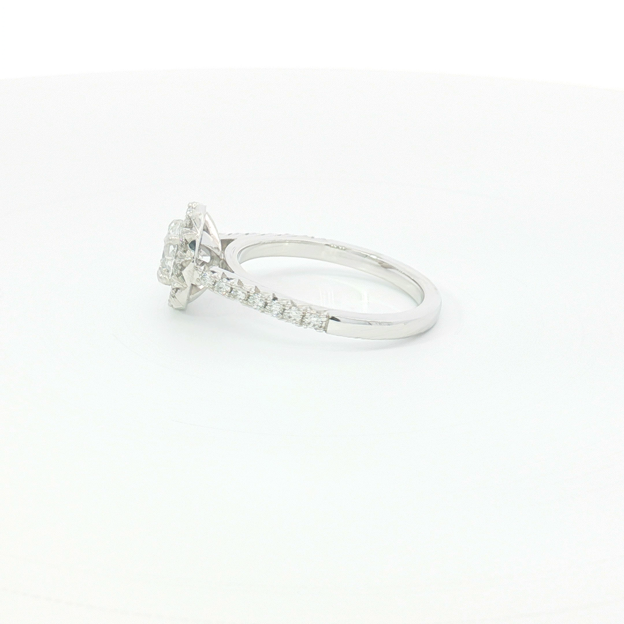 18ct WG Round Diamond Halo Engagement Ring