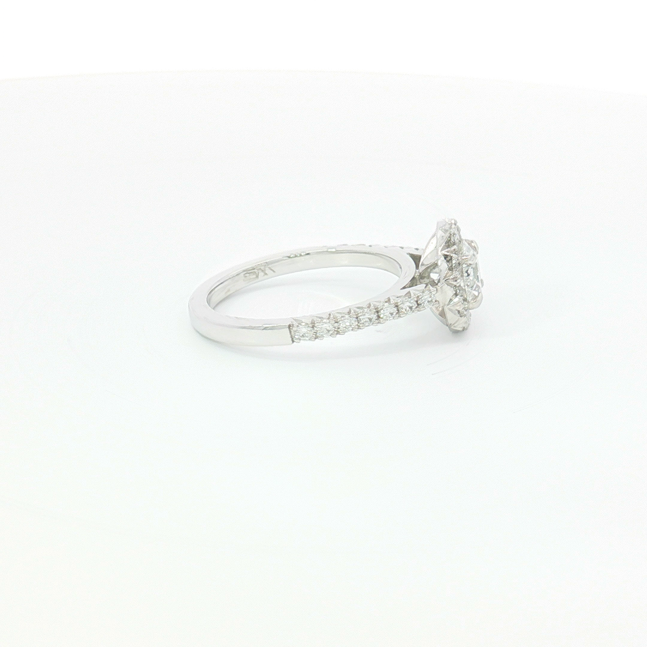 18ct WG Round Diamond Halo Engagement Ring
