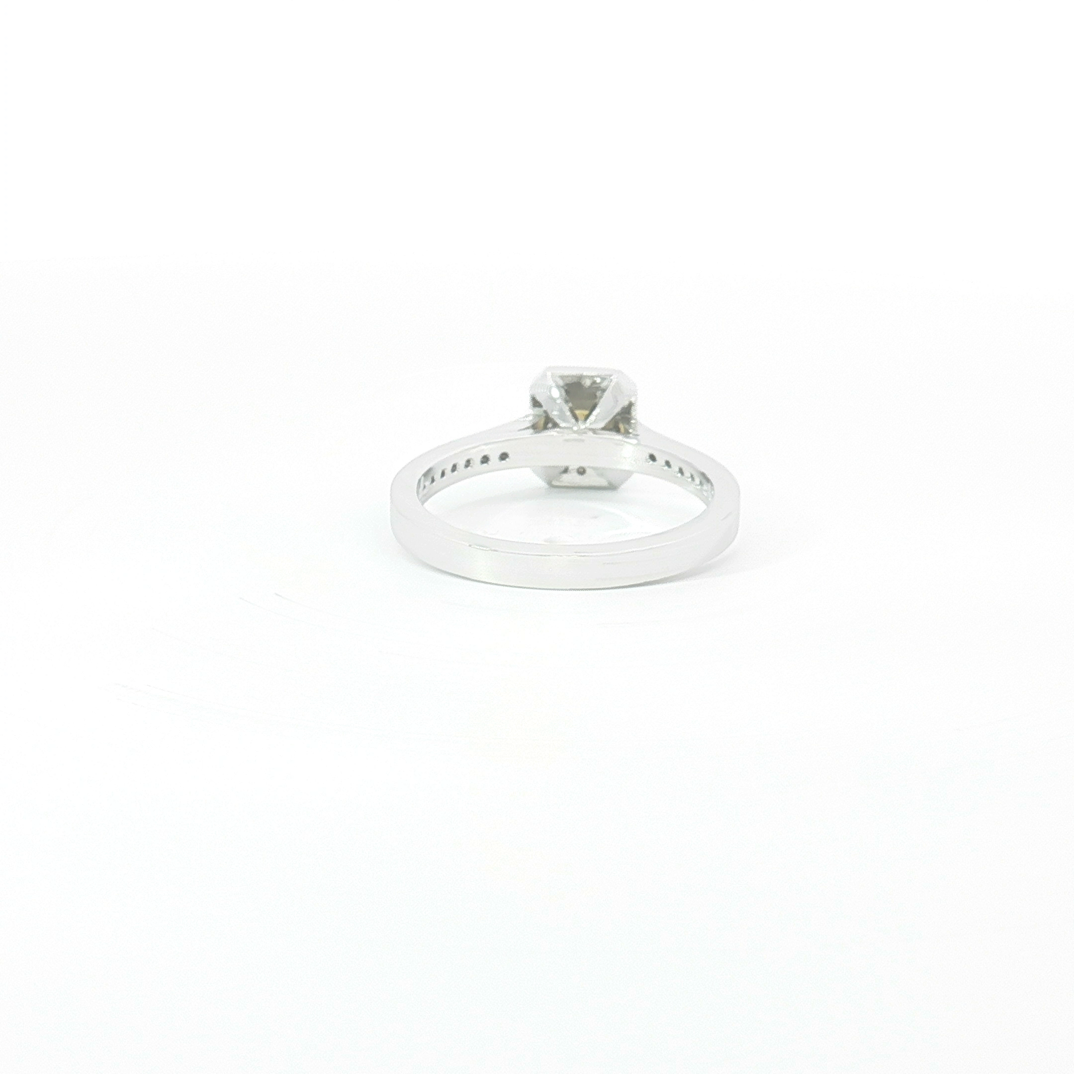 18ct WG Fancy Yellow Diamond Halo Ring