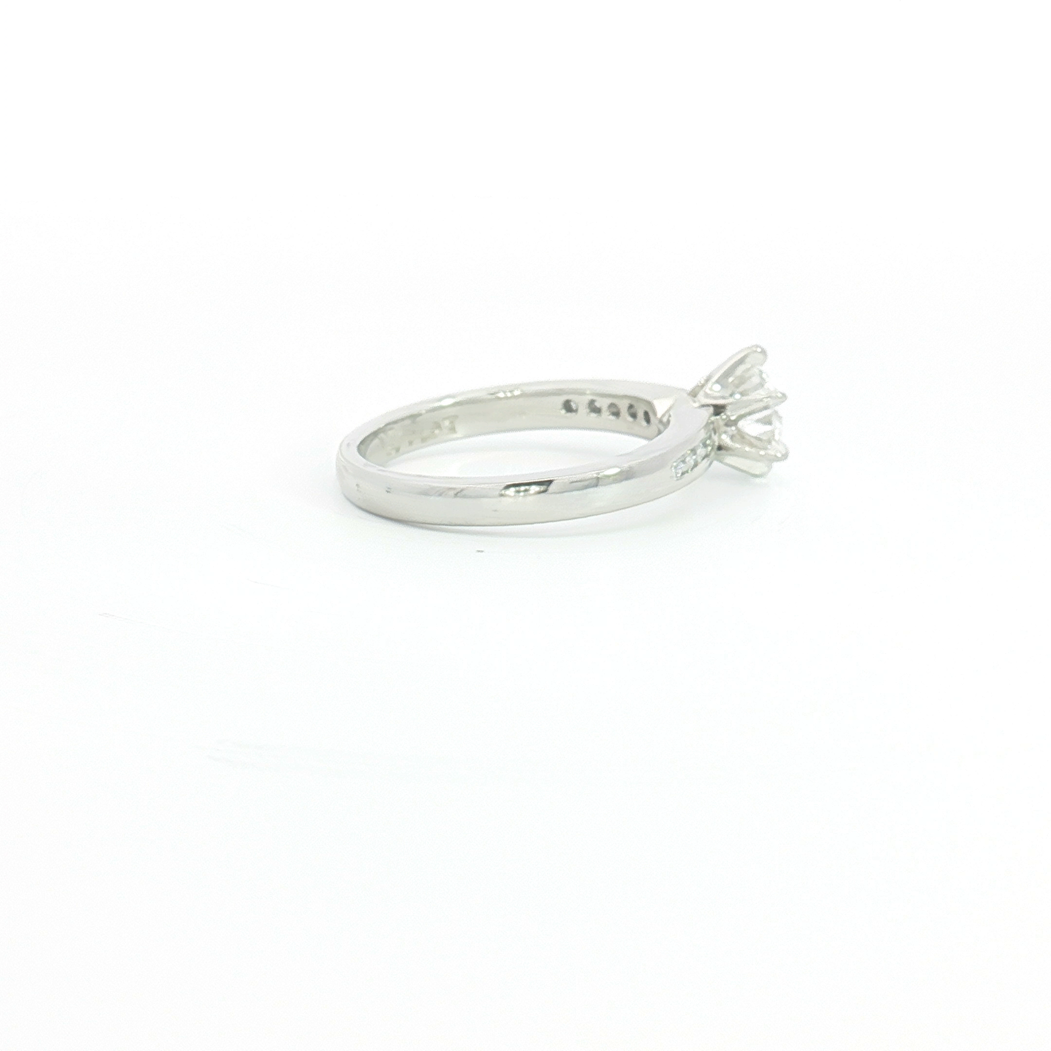 Platinum Diamond Engagement Ring with Stone-Set Shoulders