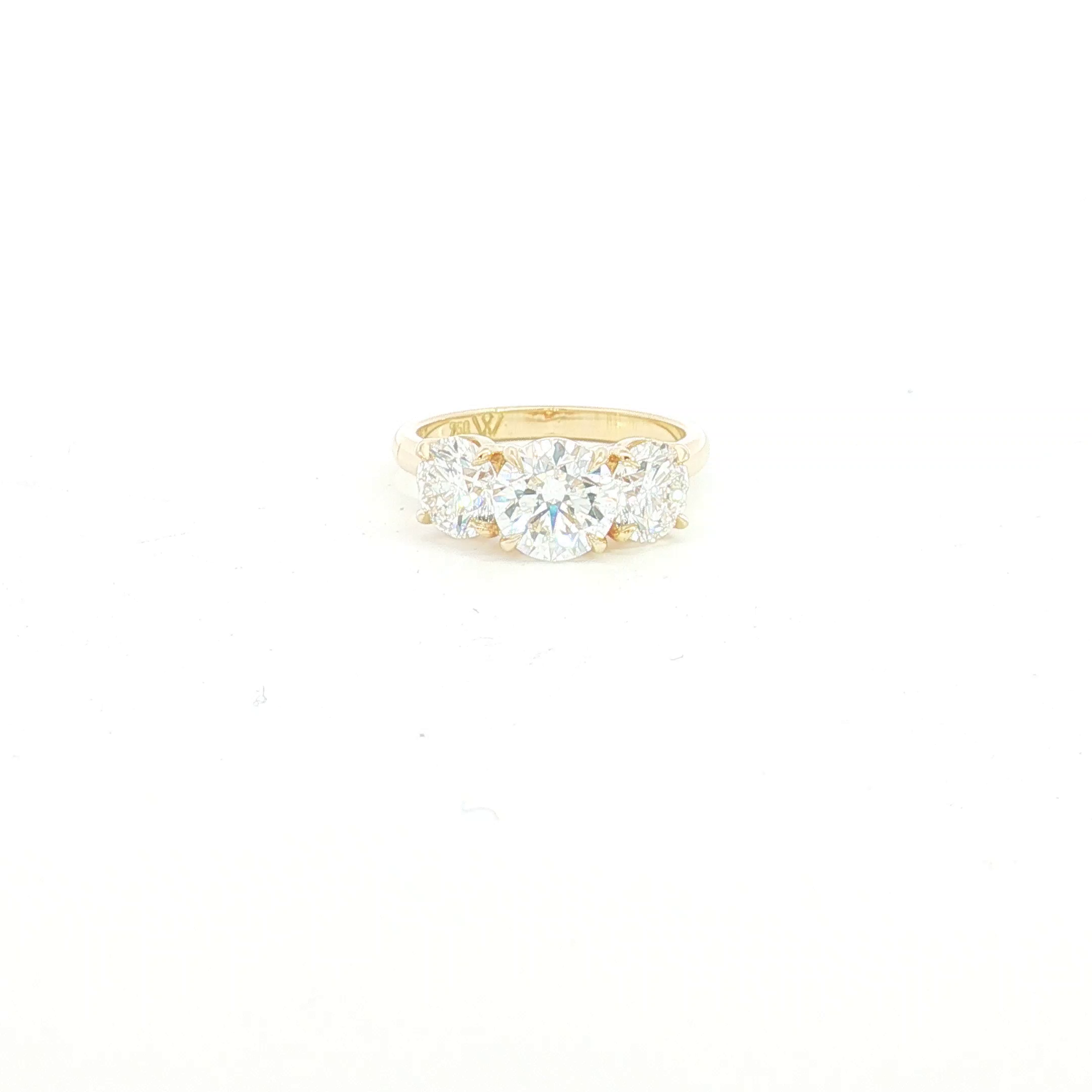 18ct YG Diamond Trilogy Ring