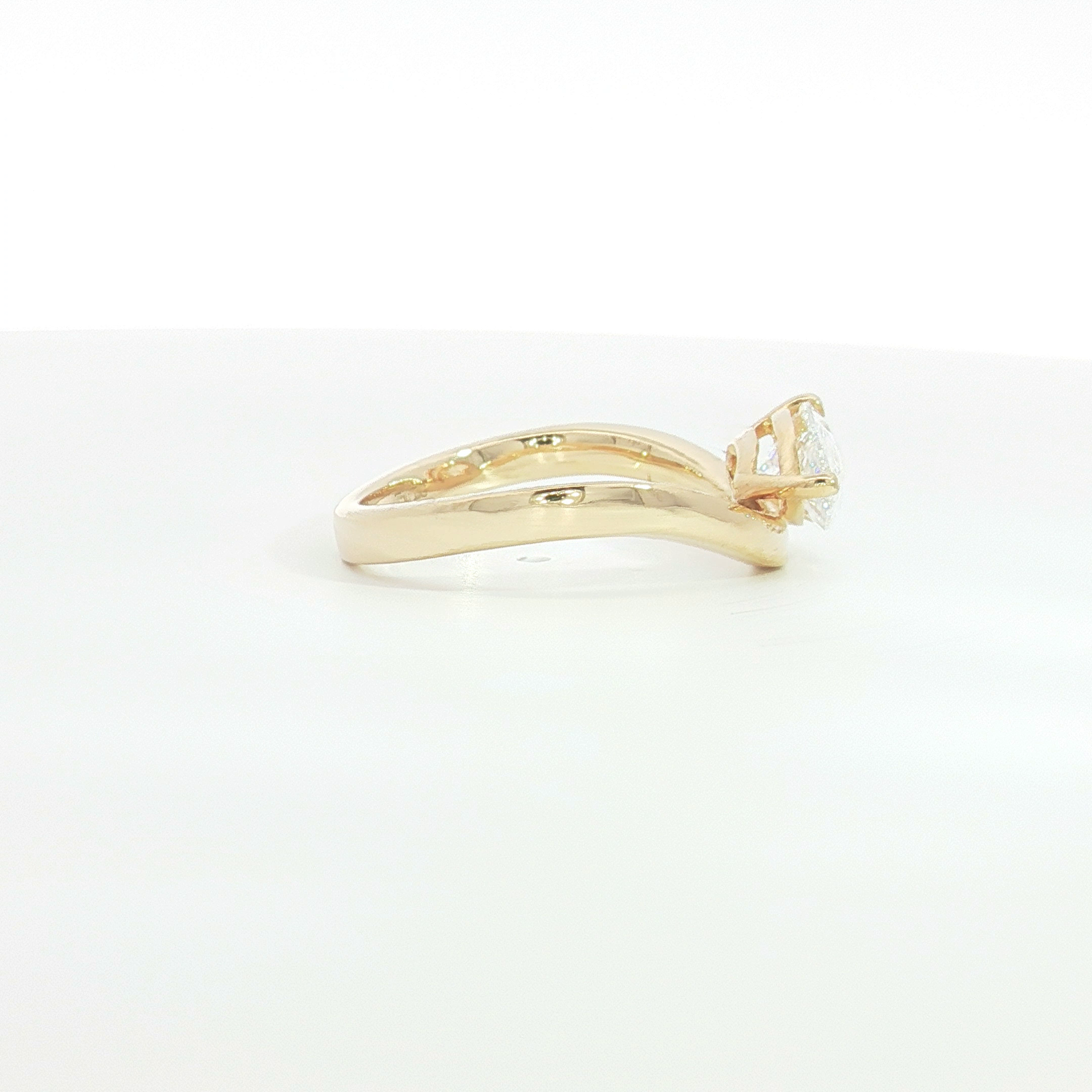 18ct YG Lab Grown Pear Diamond Solitaire Ring