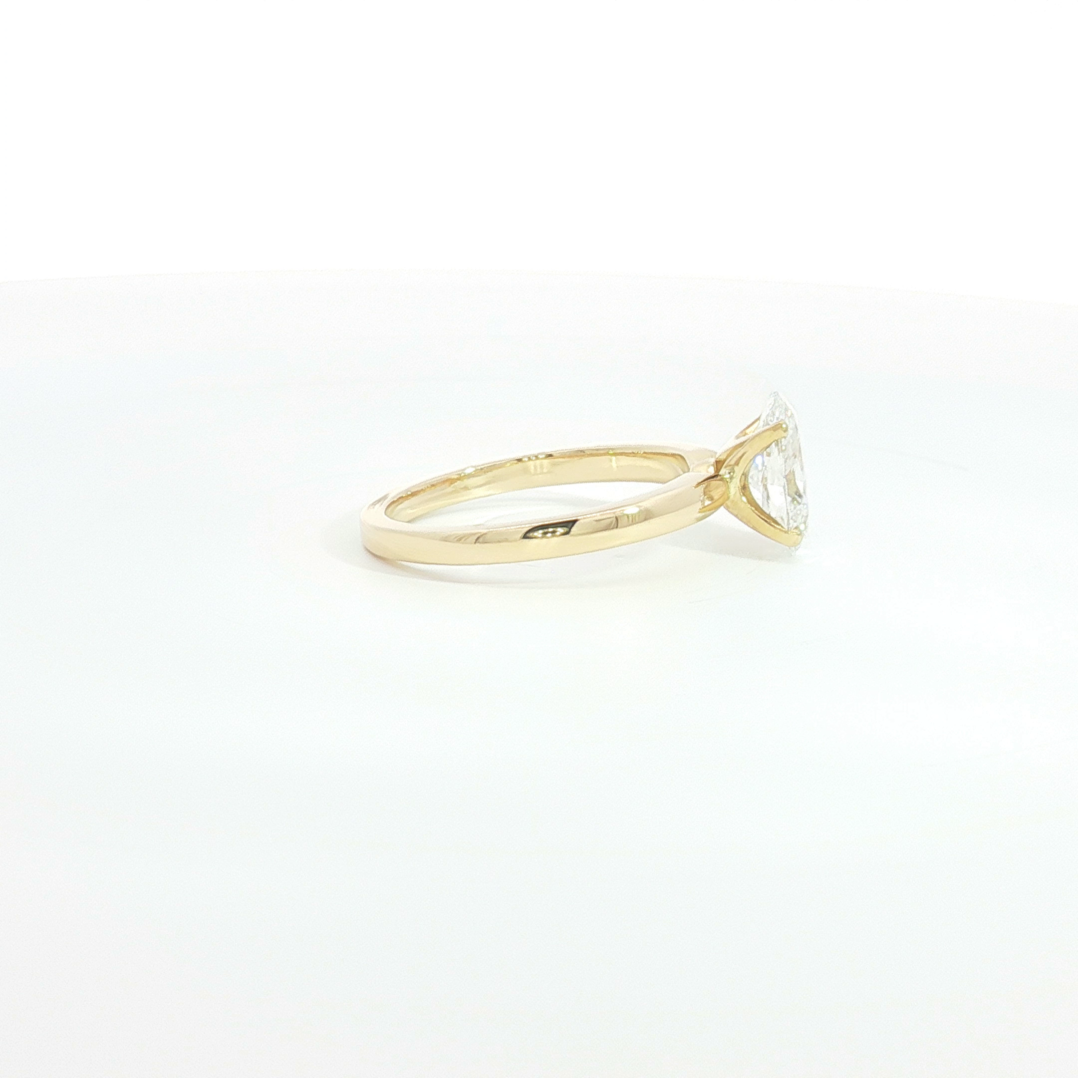 18ct YG Oval Cut Lab Grown Diamond Solitaire Ring