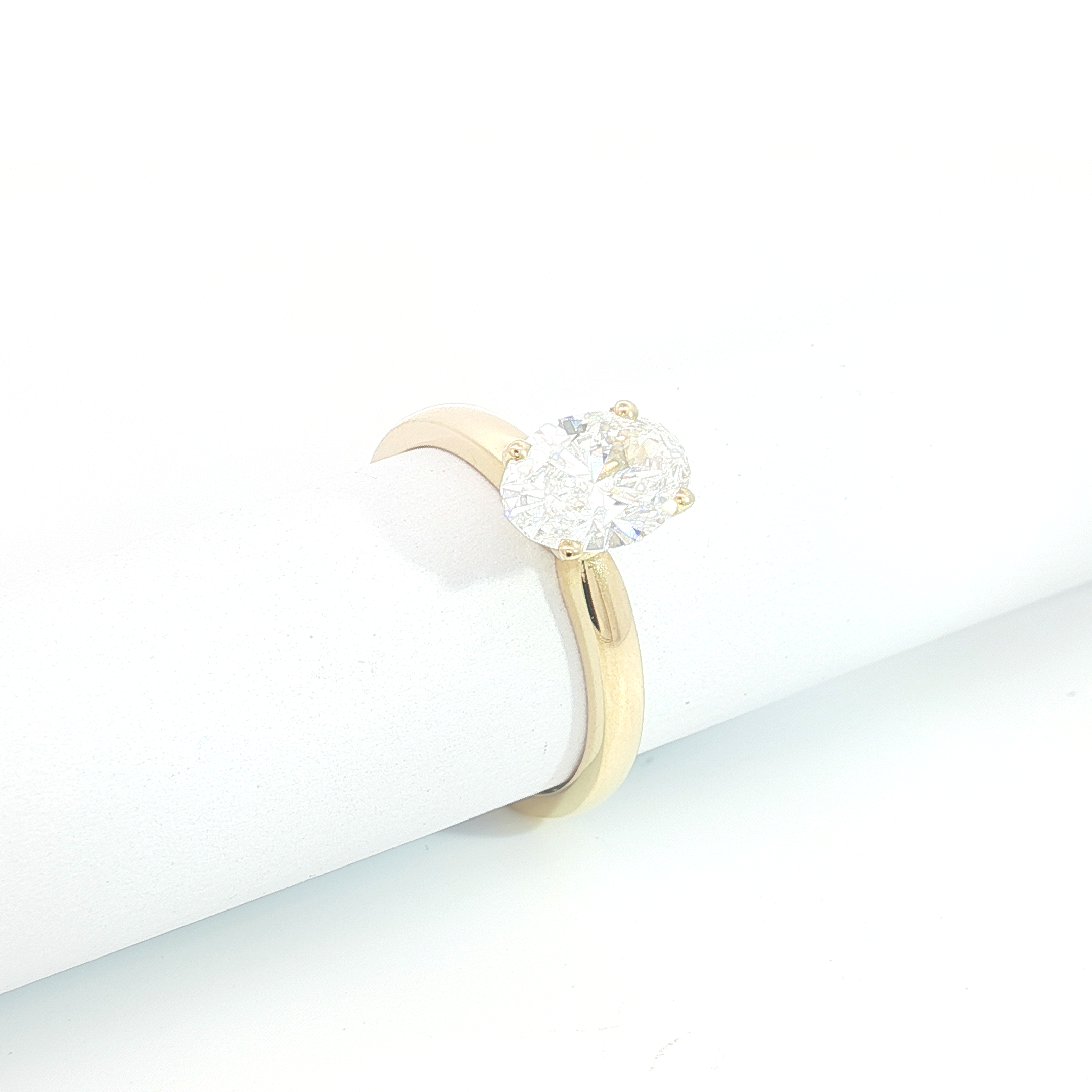 18ct YG Oval Cut Lab Grown Diamond Solitaire Ring