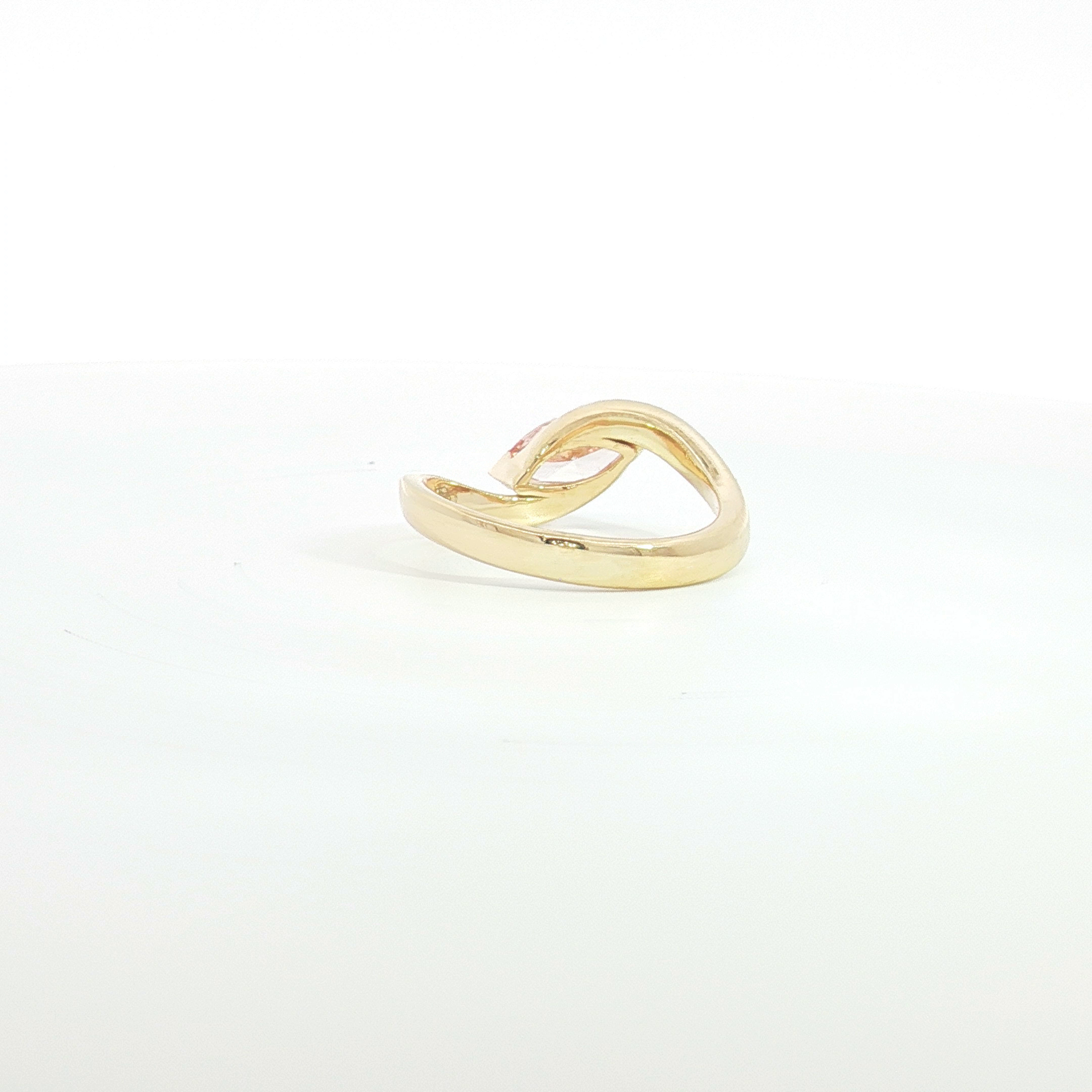 18ct YG Fancy Pink Marquise Lab Grown Diamond Ring