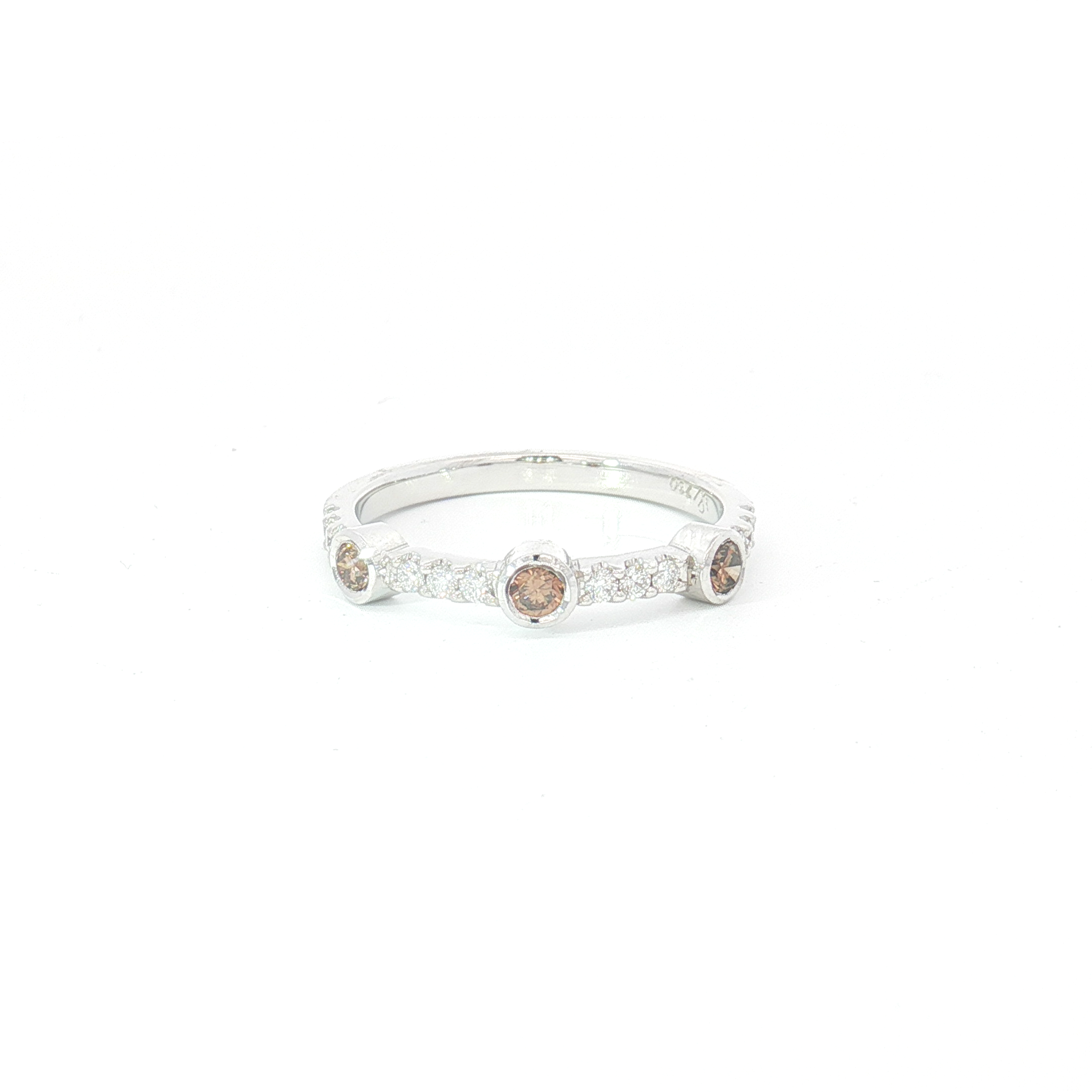 18ct WG Cognac and White Diamond Multi-Stone Ring