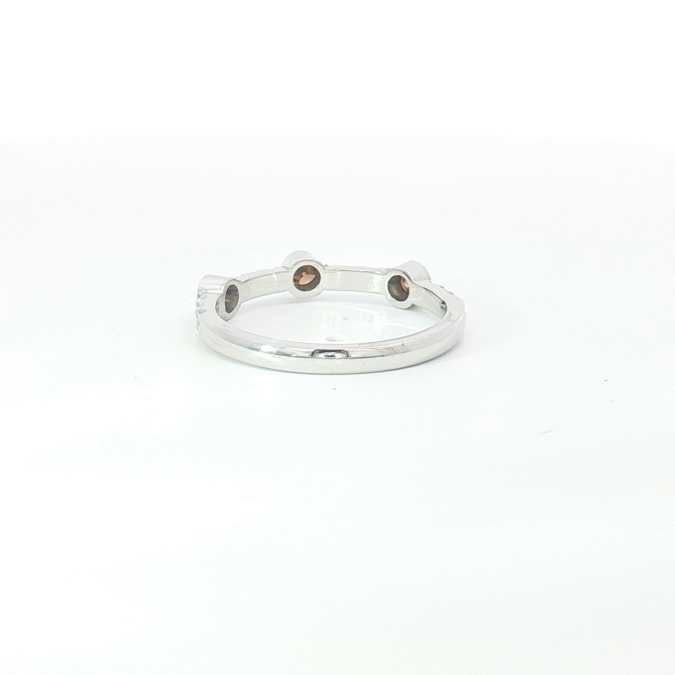 18ct WG Cognac and White Diamond Multi-Stone Ring