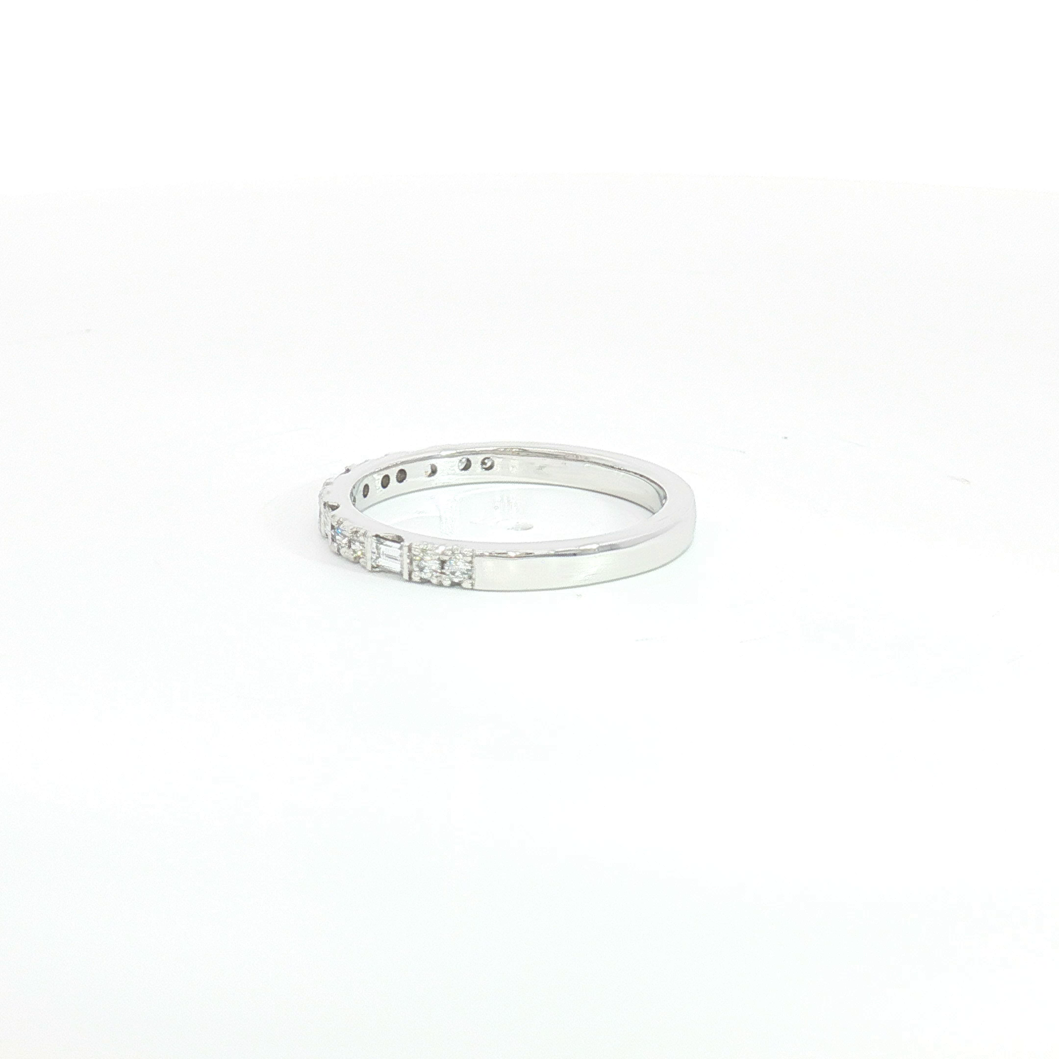 18ct WG Alternating Round and Baguette Diamond Eternity Ring