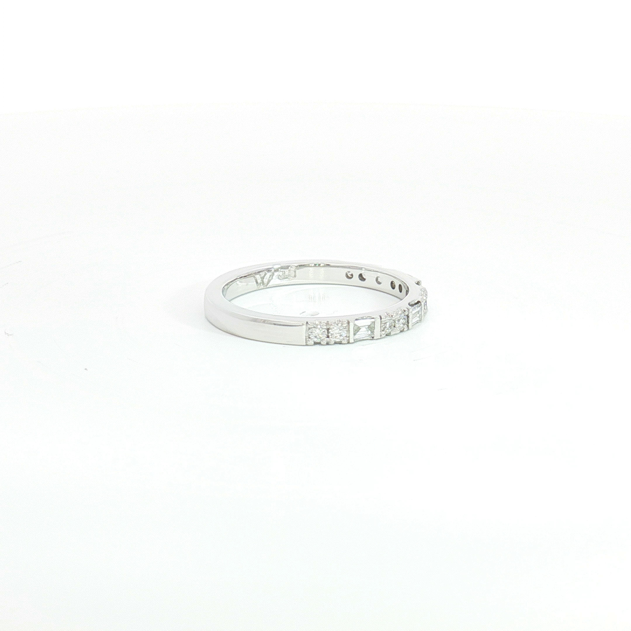 18ct WG Alternating Round and Baguette Diamond Eternity Ring