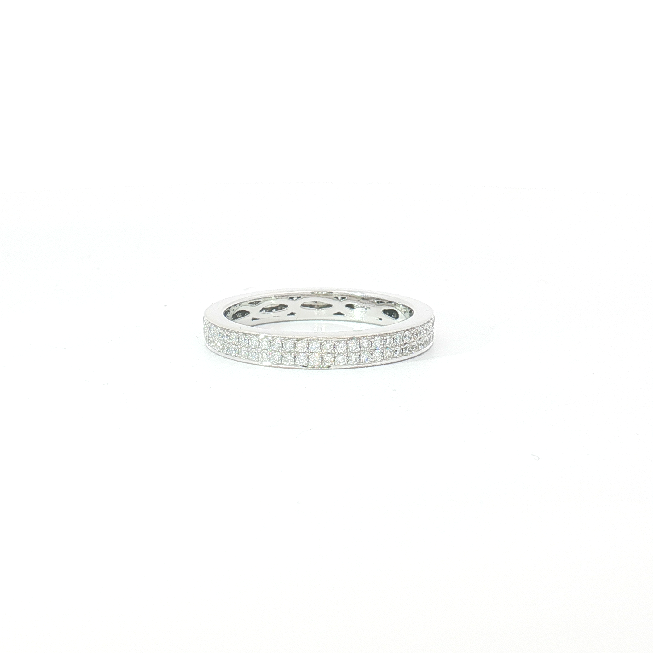 18ct WG Double Row All Round Set Diamond Eternity Ring