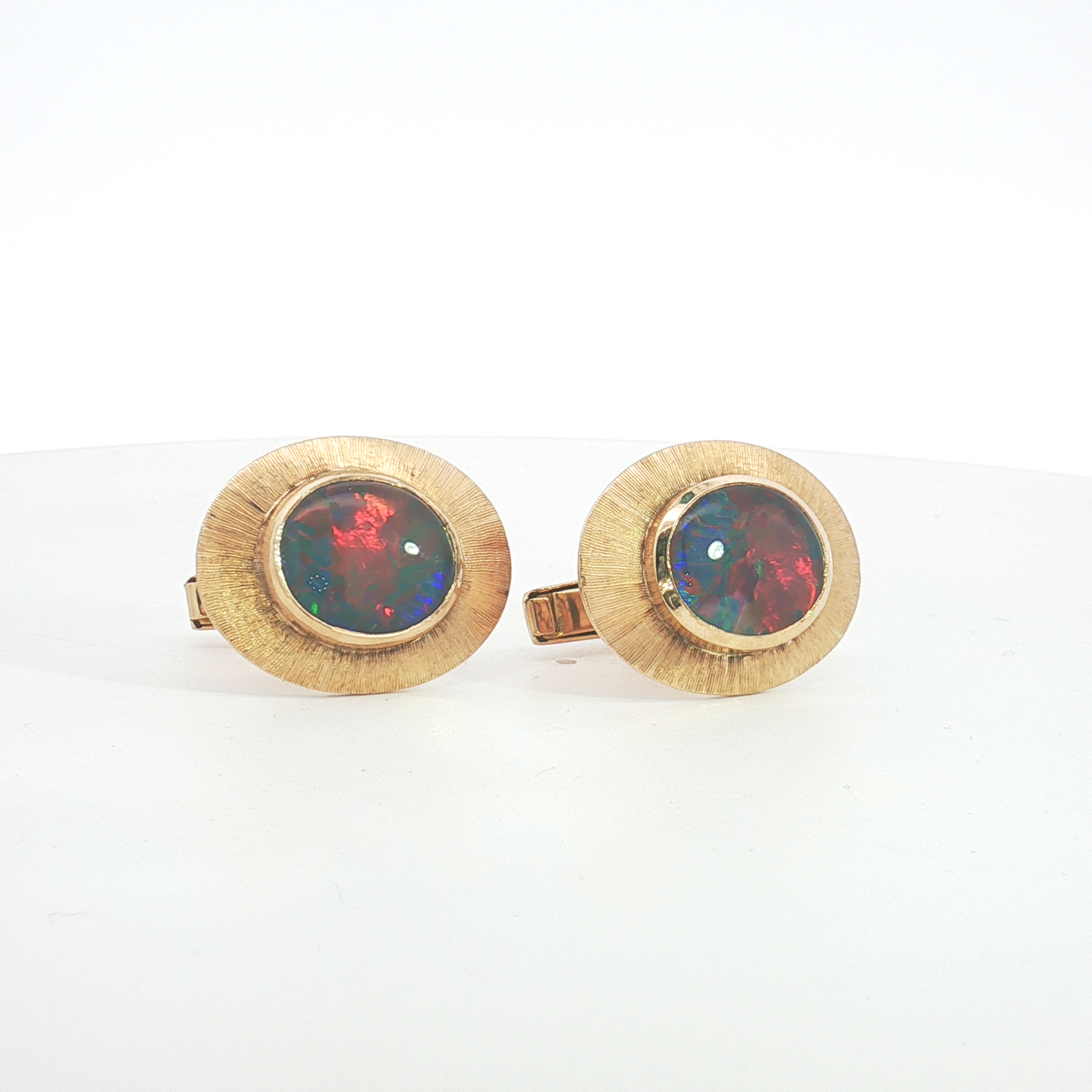 18ct YG Opal Triplet Cufflinks