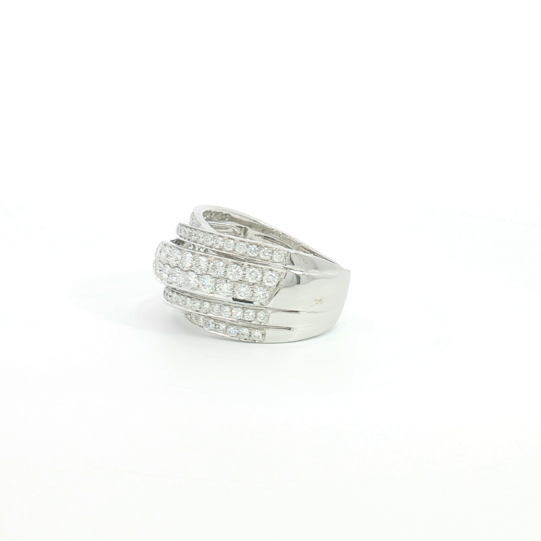 18ct WG Diamond Crossover Dress Ring