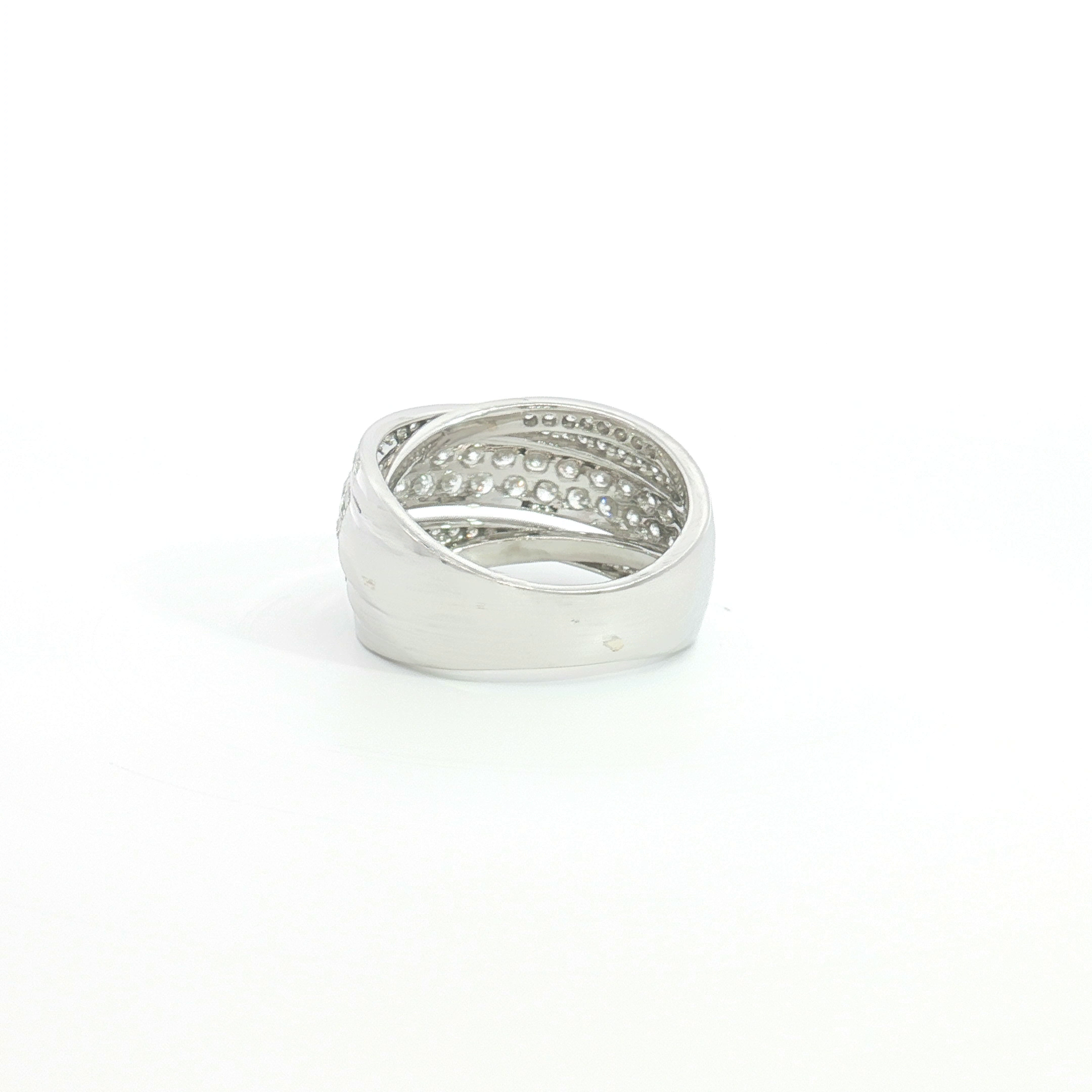 18ct WG Diamond Crossover Dress Ring