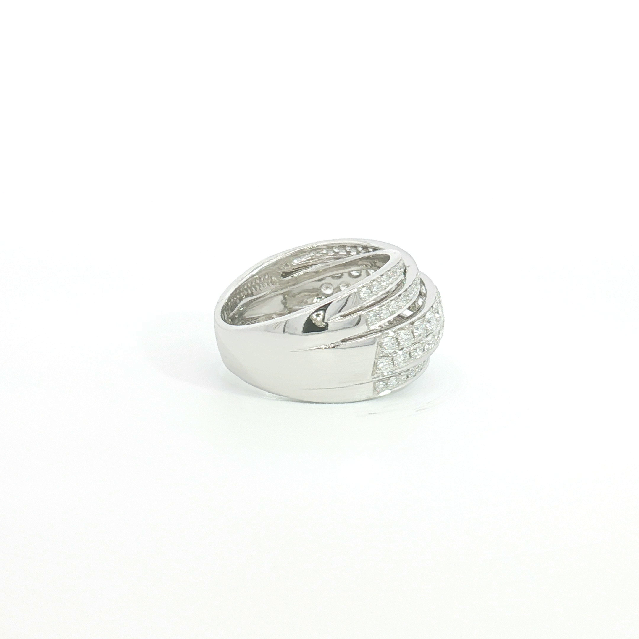 18ct WG Diamond Crossover Dress Ring