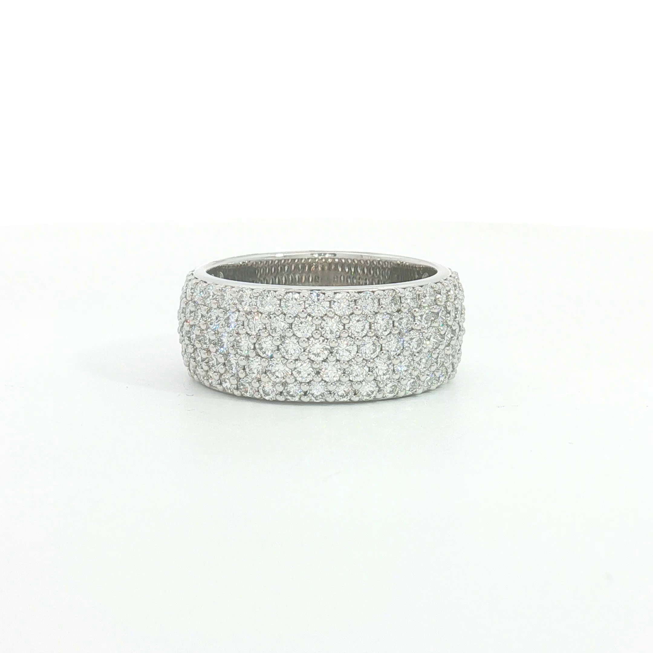 18ct WG Wide Diamond Pave Set Dress Ring