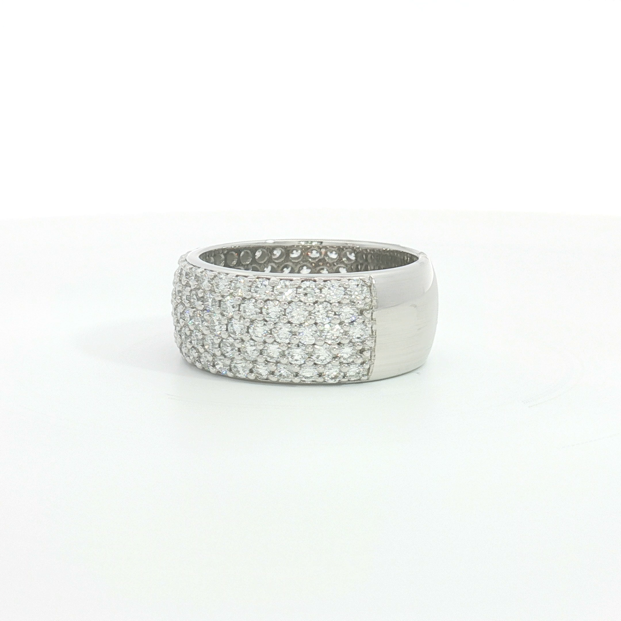18ct WG Wide Diamond Pave Set Dress Ring
