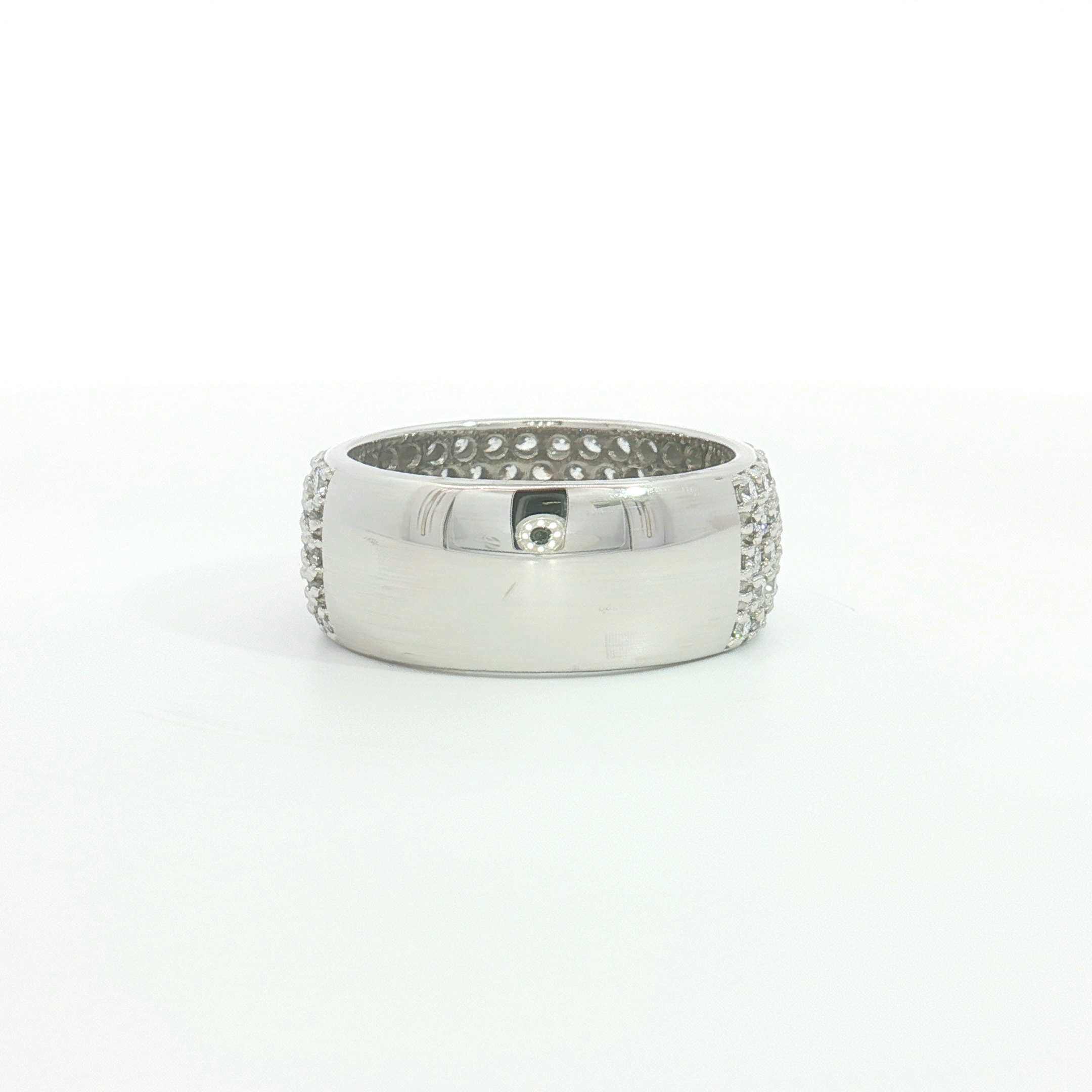 18ct WG Wide Diamond Pave Set Dress Ring