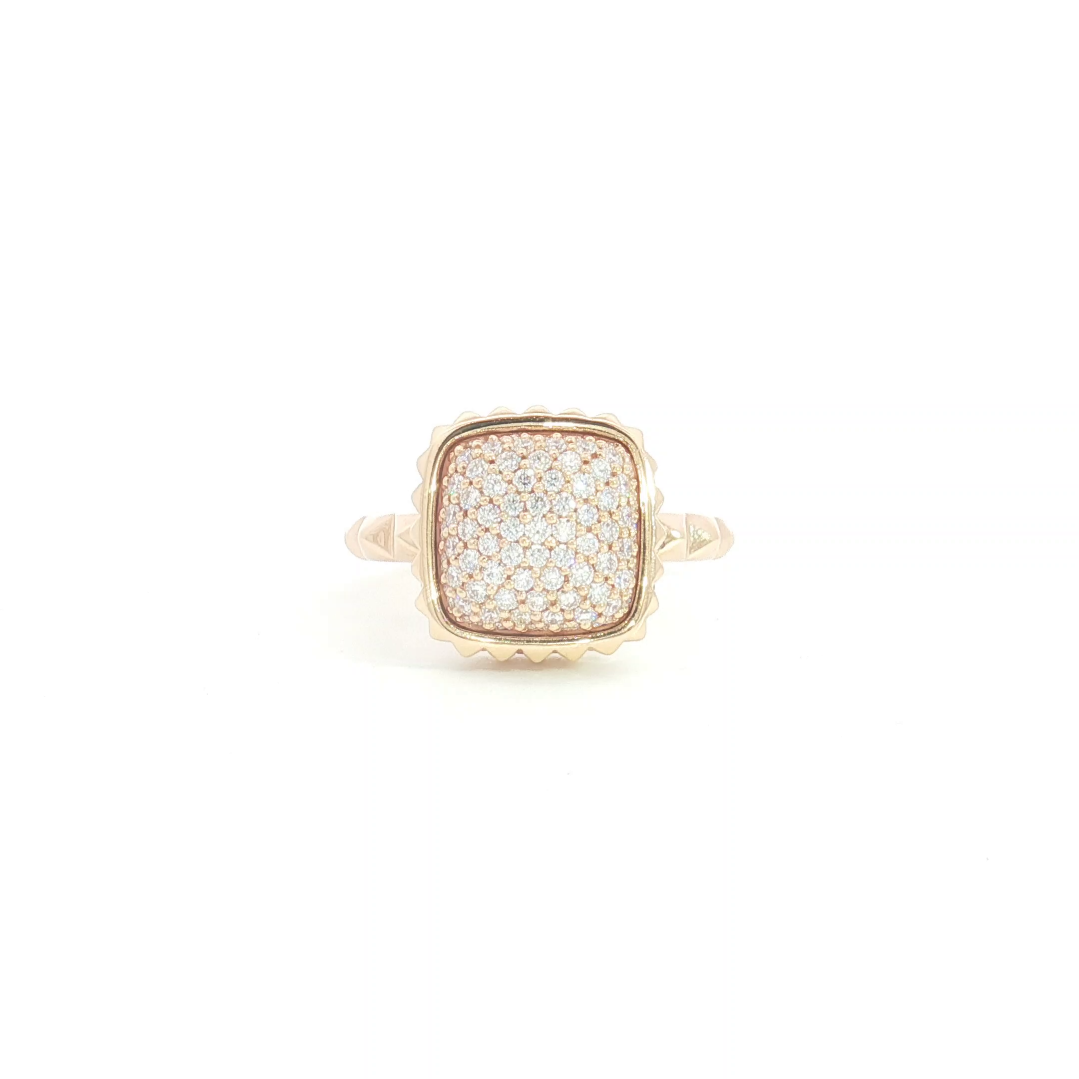18ct RG Diamond Pavé Studded Cocktail Ring