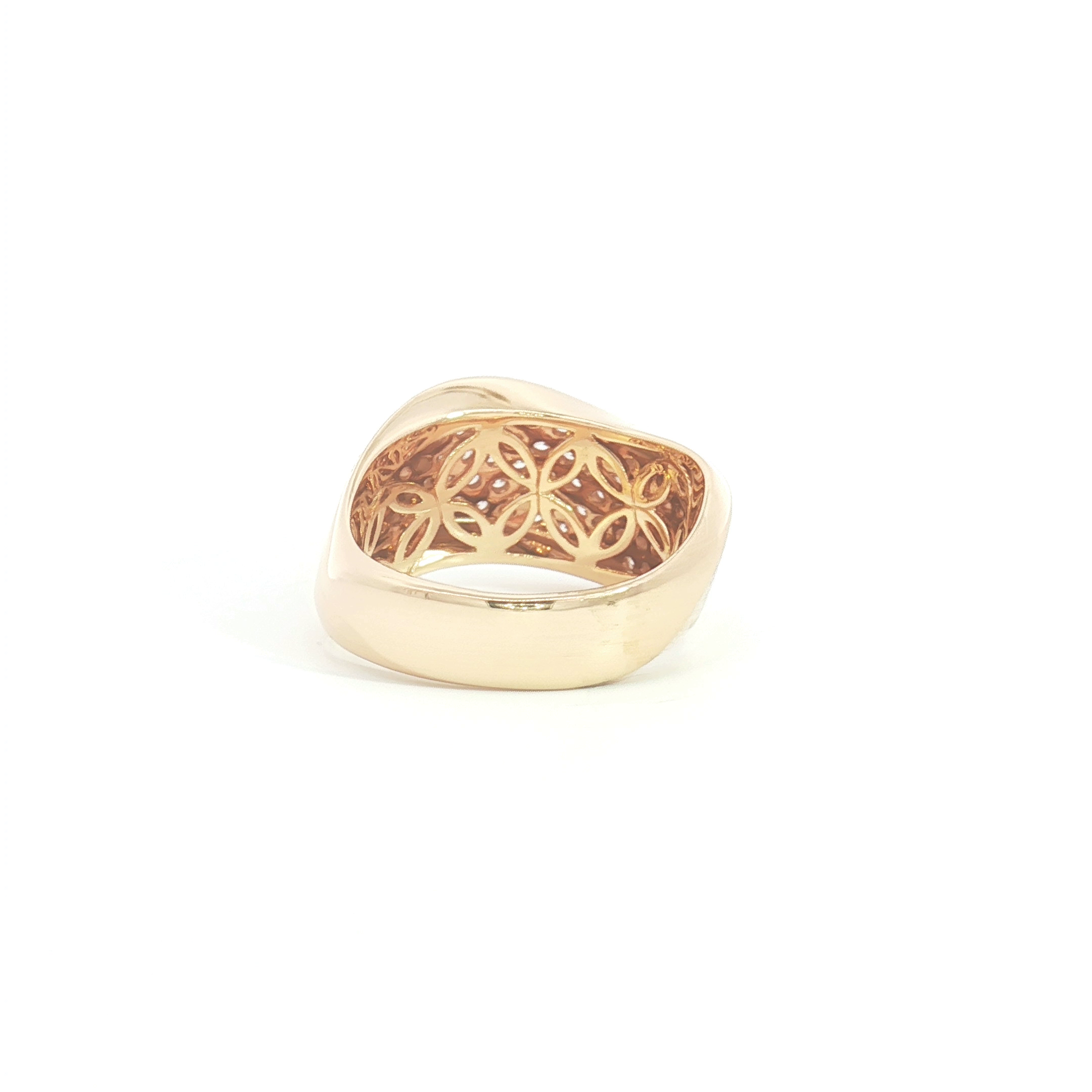 18ct RG Curved Diamond Pavé Set Dress Ring