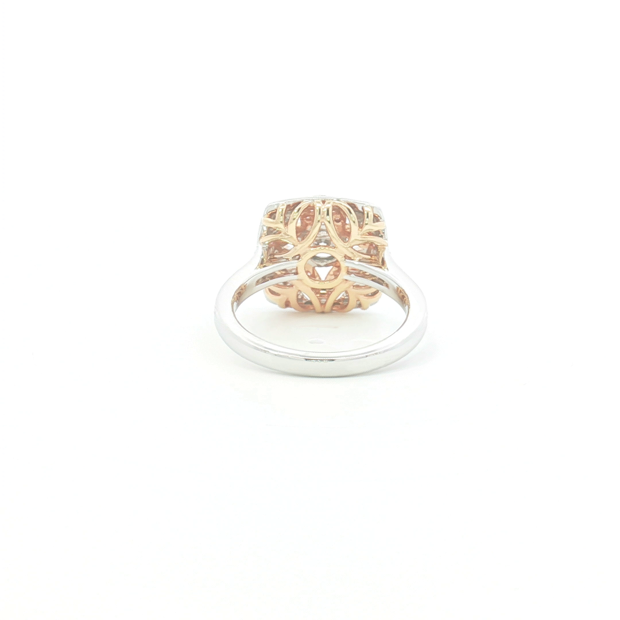 18ct 2Tone Pink and White Diamond Floral Cocktail Ring