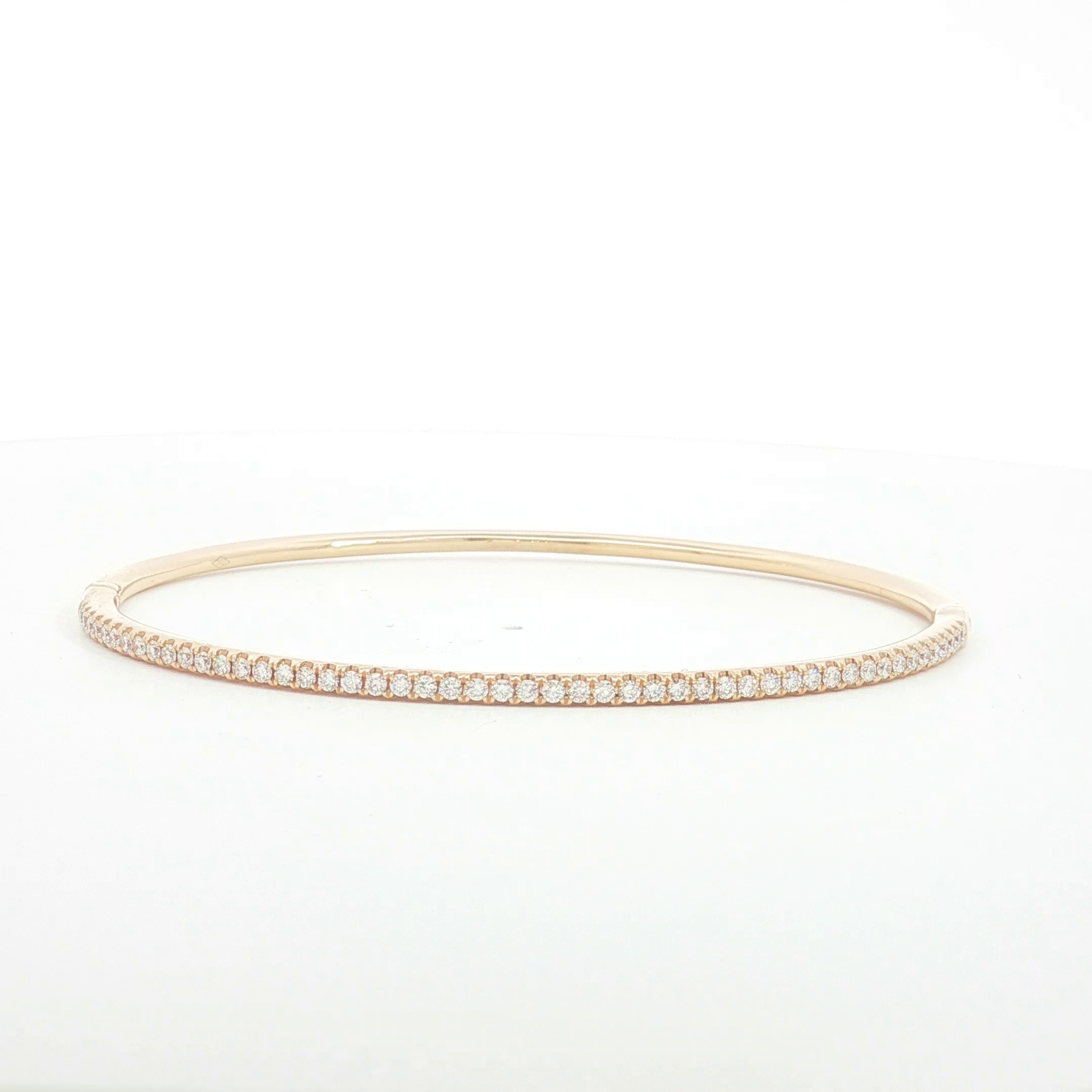 18ct RG Diamond Set Half-Eternity Bangle