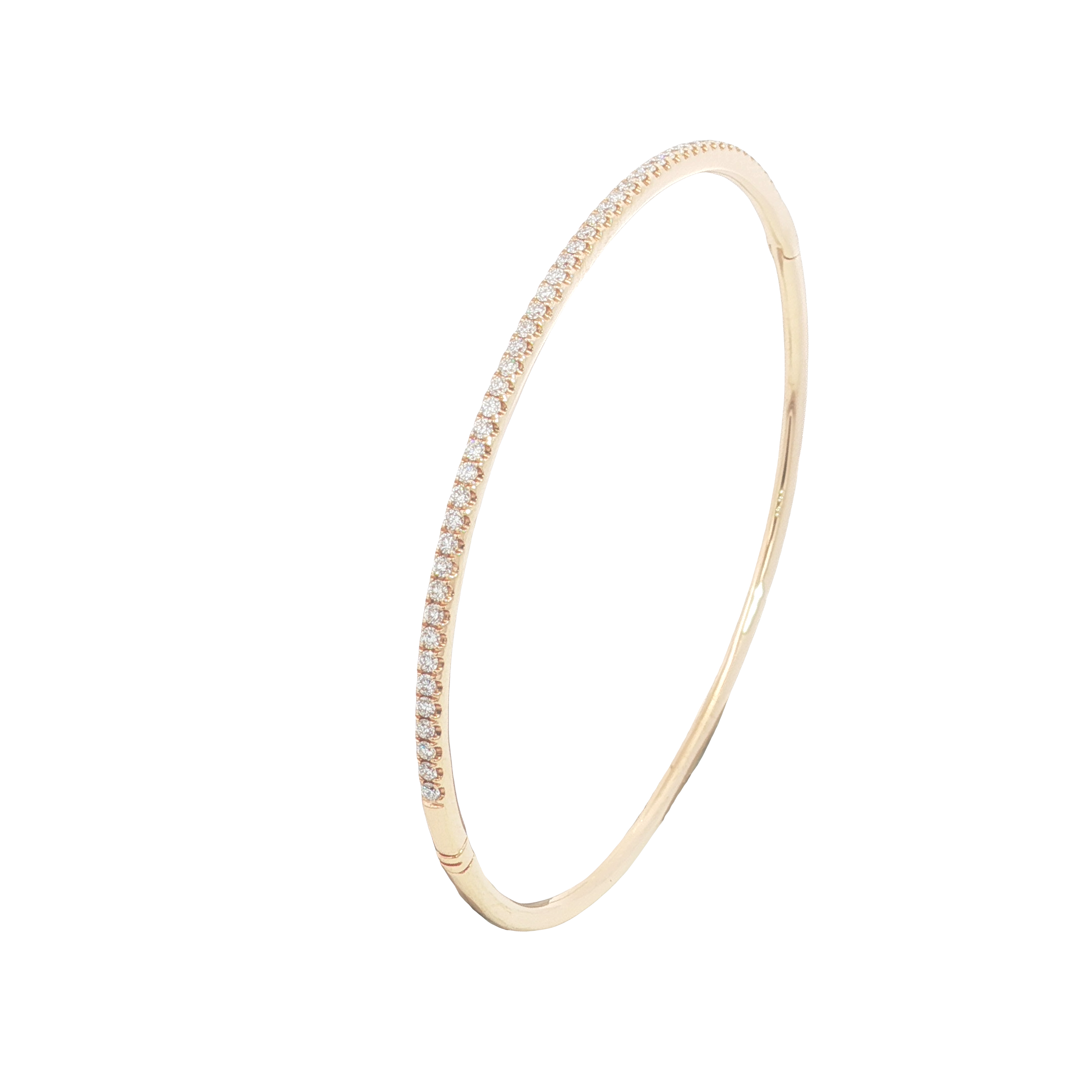 18ct RG Diamond Set Half-Eternity Bangle