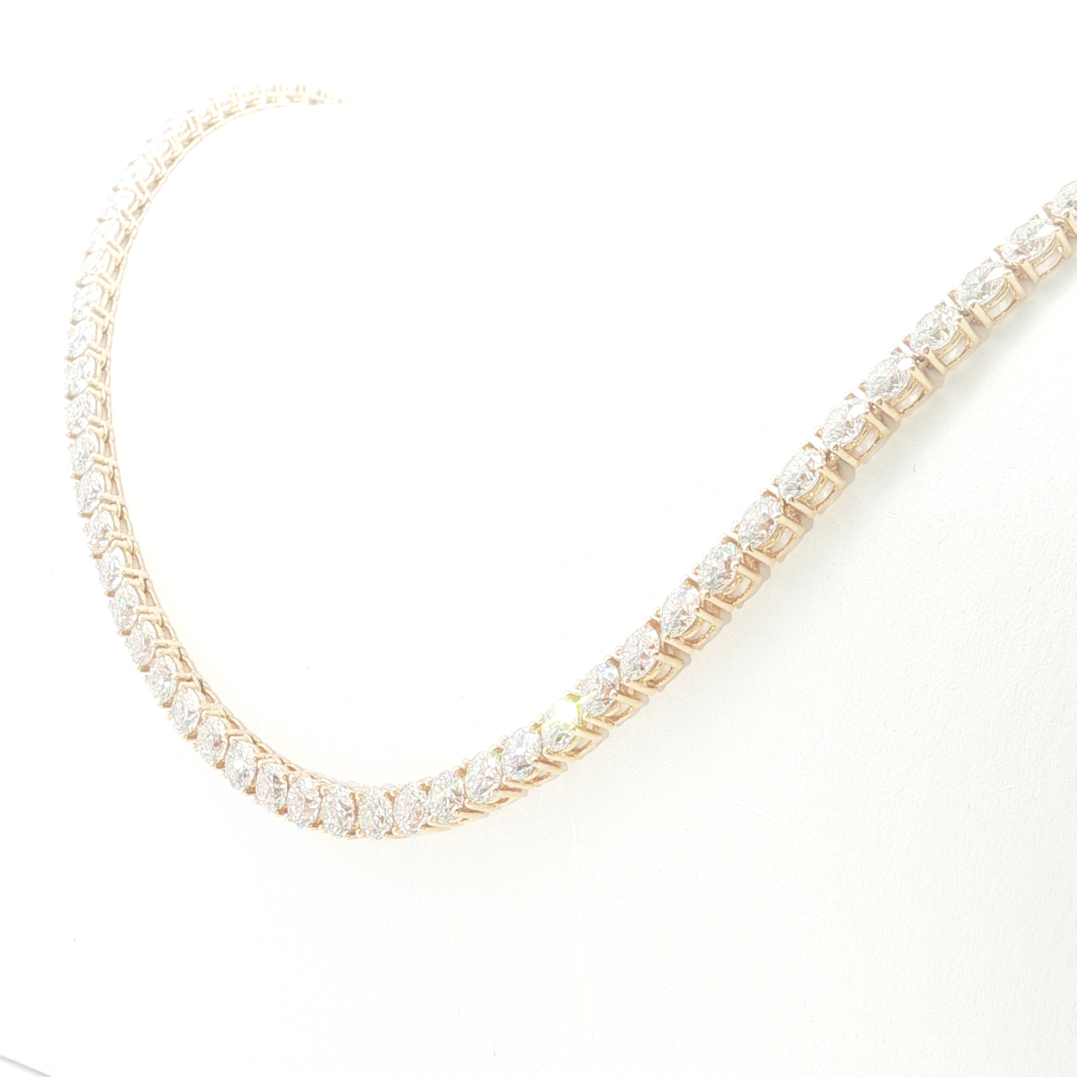 14ct YG Lab Grown Diamond Tennis Necklace